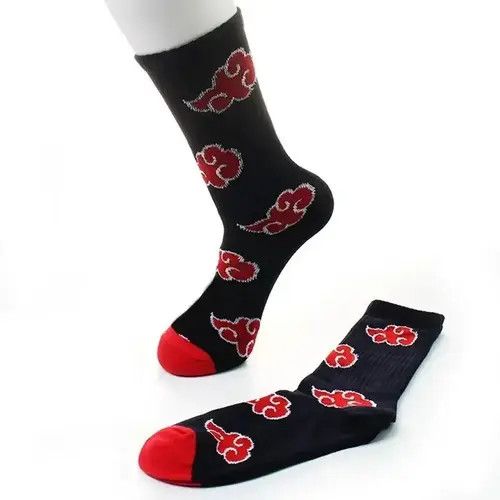 Designer × Vintage Anime Red Cloud Akatsuki Socks Size ONE SIZE - 2 Thumbnail
