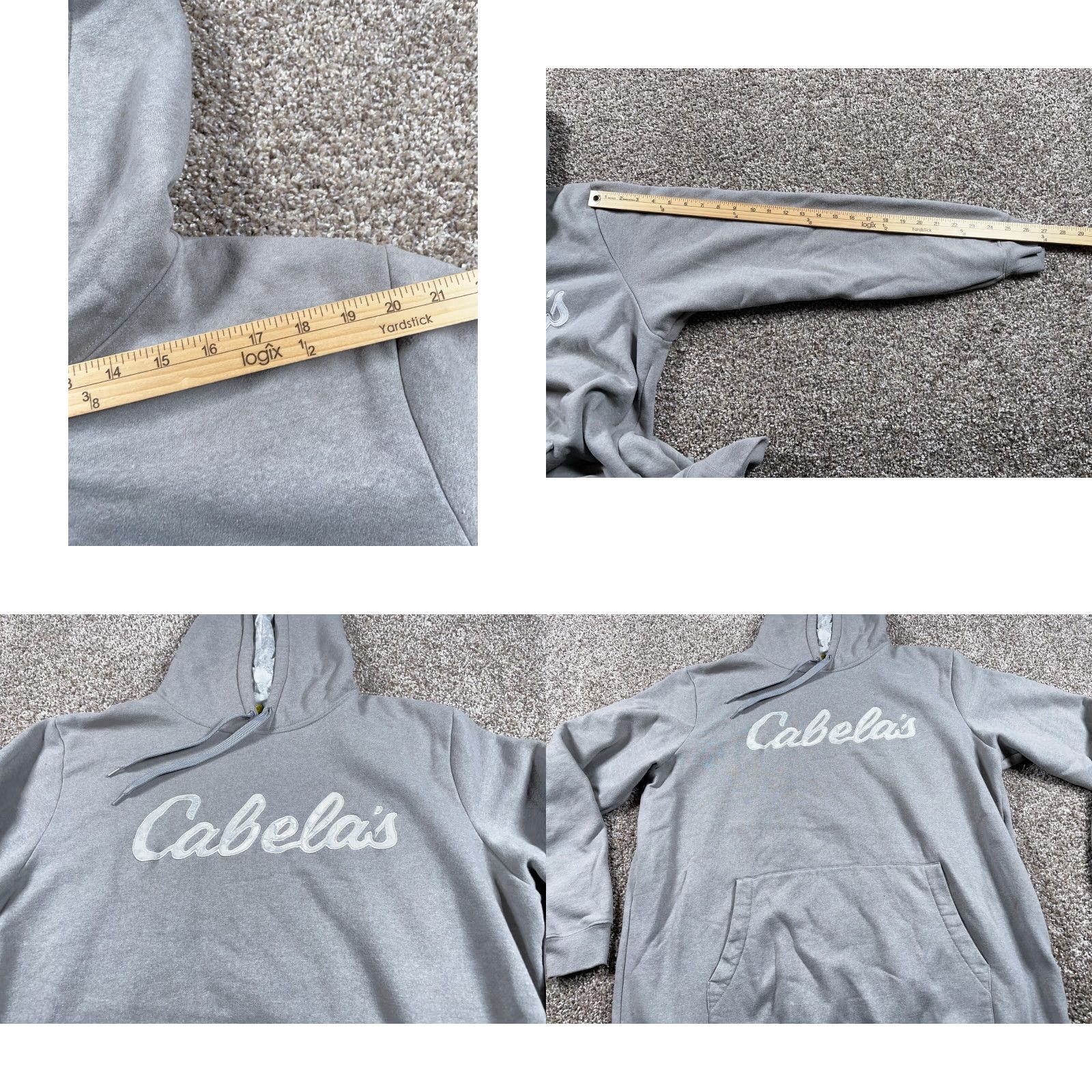 Vintage Cabela's Embroidered Drawstring Hoodie Women's XL Tall Gray Sweatshirt Script Hoodie Size XL / US 12-14 / IT 48-50 - 8 Thumbnail