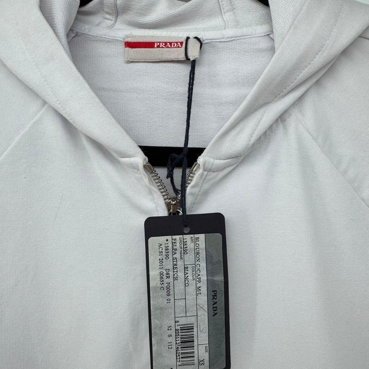 Prada NWT Prada Linea Rossa White Stretch Zip Hoodie Size XS Size XS / US 0-2 / IT 36-38 - 5 Thumbnail