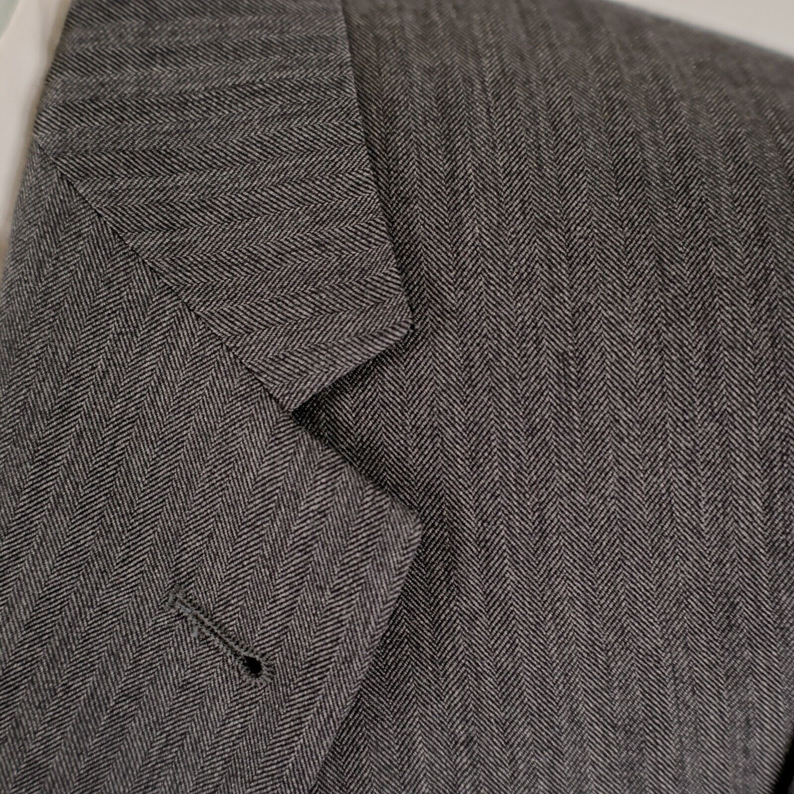 Jos. A. Bank Jos A Bank Signature Wool Gray Herringbone 2 Button Blazer / Size 38R - 3 Thumbnail