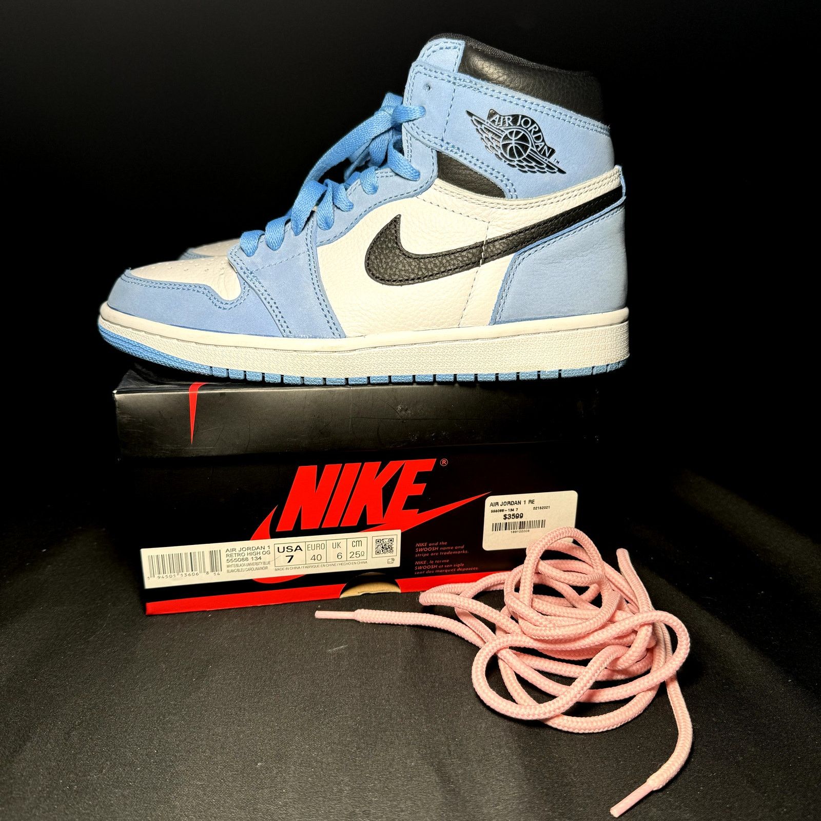 Jordan Brand × Nike Nike Air Jordan 1 Retro High OG University Blue - Size 7 Size US 7 / EU 40 - 8 Thumbnail