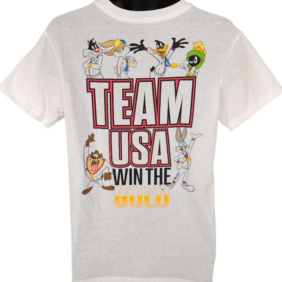 Warner Bros Looney Tunes Olympics T Shirt Mens Size Medium White Team US Size US M / EU 48-50 / 2 - 1 Thumbnail