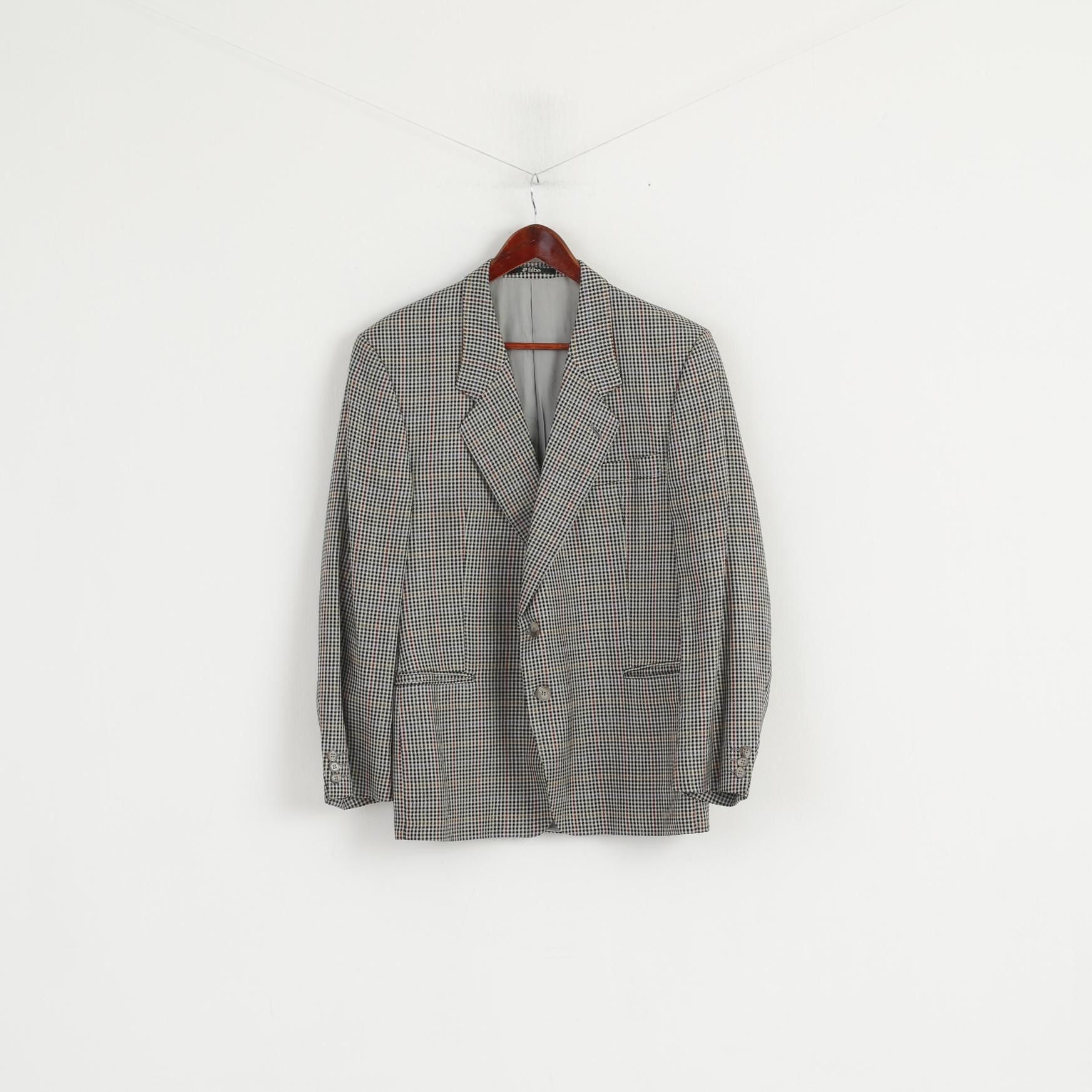 Vintage Falbe Dormeuil Men 38 Blazer Wool Houndstooth 7309 Size 38R - 2 Thumbnail