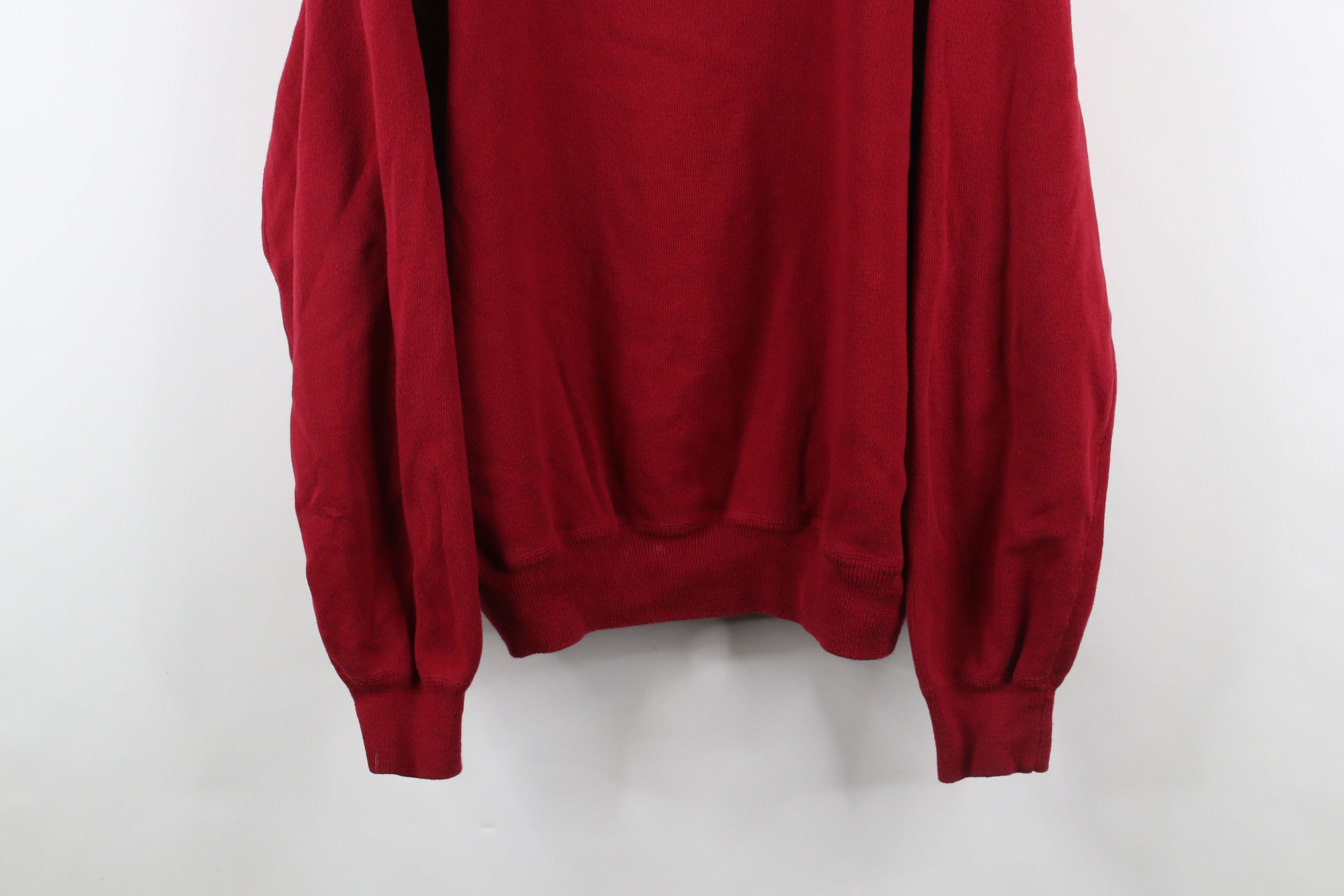 Ralph Lauren × Vintage Vintage 90s Ralph Lauren Ribbed Knit Crewneck Sweater Red Size US XXL / EU 58 / 5 - 3 Thumbnail