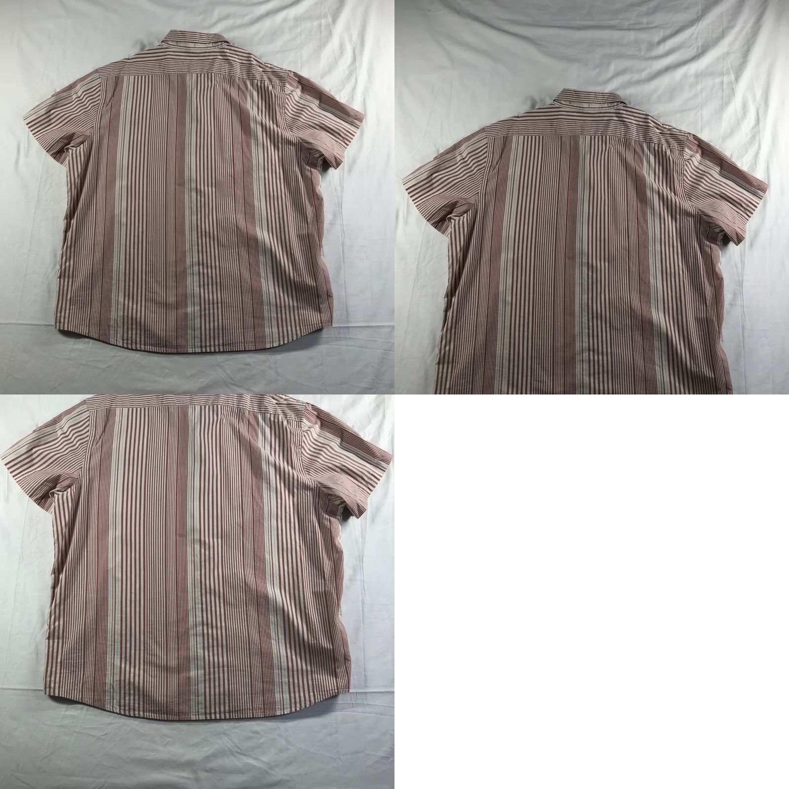 Banana Republic Banana Republic Men Big 2X Slim Short Sleeve Striped Button Down Shirt Red White Size US XXL / EU 58 / 5 - 8 Thumbnail