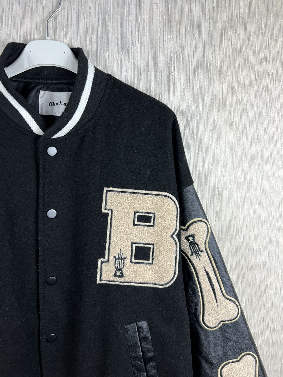 Japanese Brand Made Extreme leather wool varsity jacket kapital bones boxy Size US L / EU 52-54 / 3 - 3 Thumbnail
