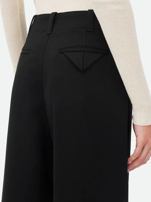 Bottega Veneta o1n1vont1225 Grain De Poudre Culotte Trousers in Black Size 24" / US 00 / IT 34 - 6 Thumbnail