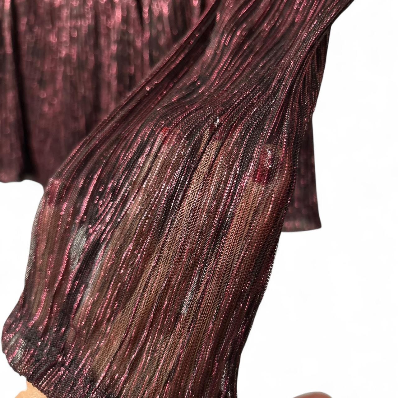 Vera Wang Vera Wang XS Burgundy sparkly pleated peplum long sleeves Size XS / US 0-2 / IT 36-38 - 5 Thumbnail