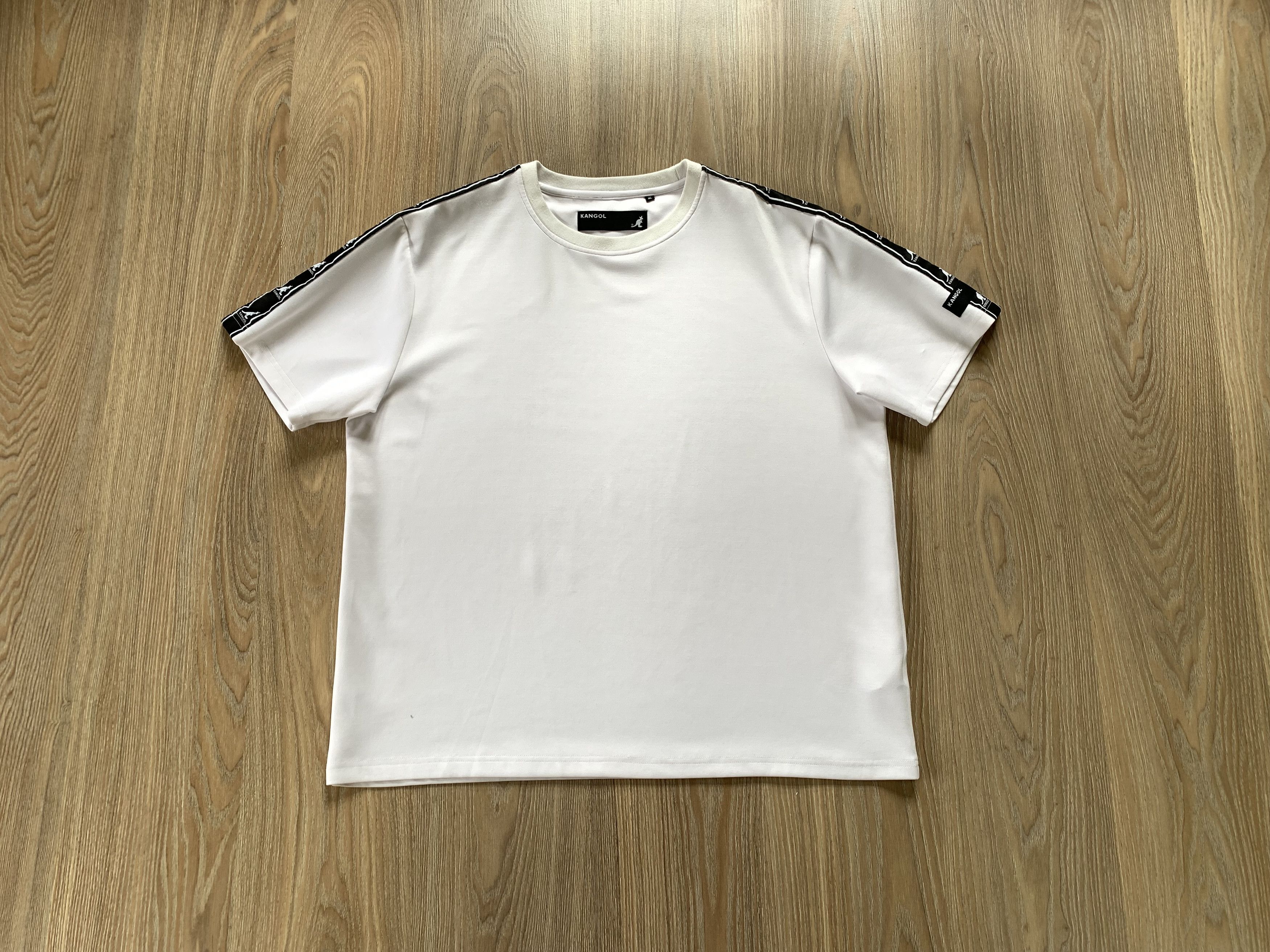 Kangol × Vintage Kangol White Lampas Stripe Multi Logo T Shirt Size US XL / EU 56 / 4 - 1 Thumbnail
