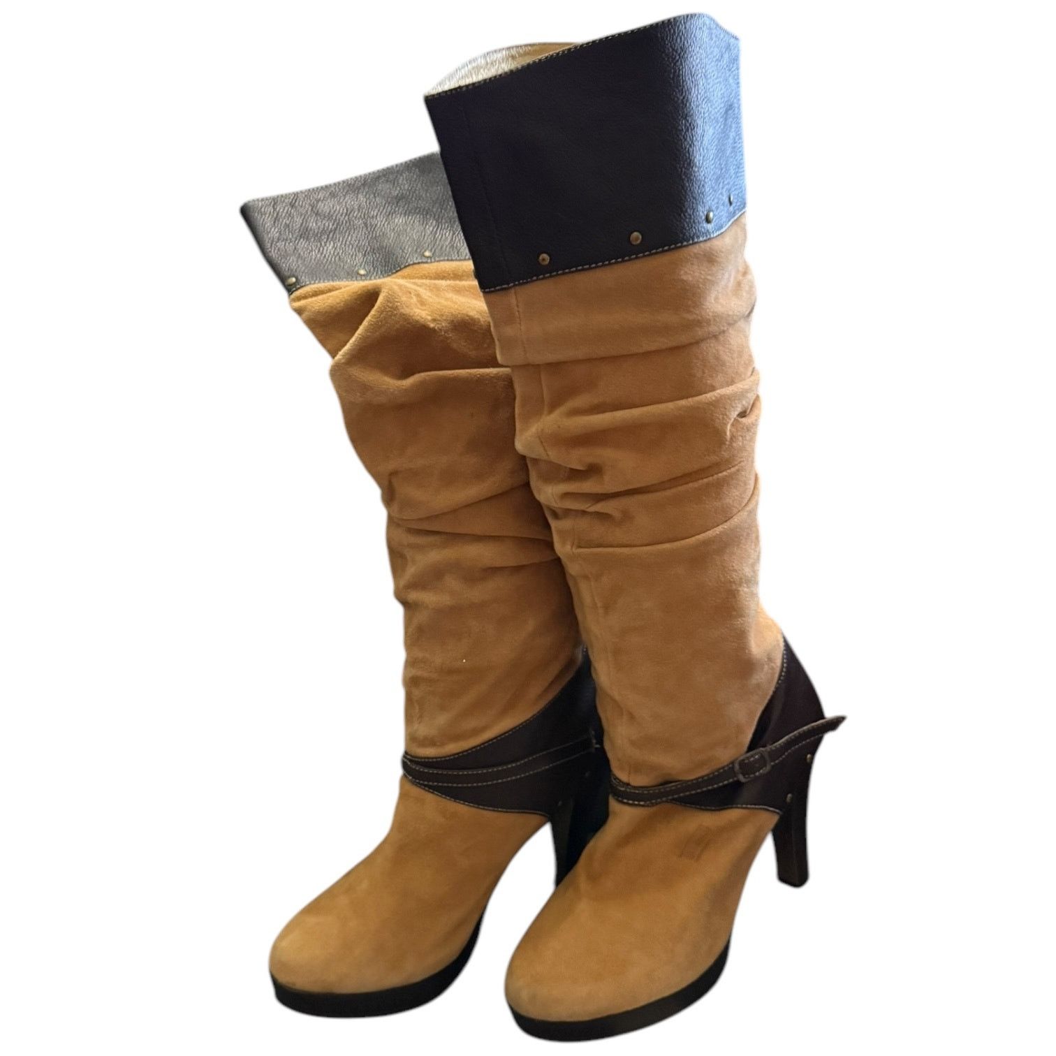 Other Shane & Shawn Tall Brown Suede PullOn High Heel Boots Size 9 Size US 9 / IT 39 - 4 Thumbnail