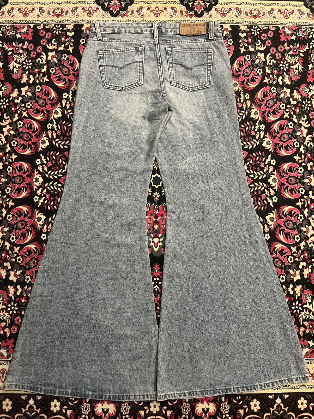 5351 POUR LES HOMMES ⚡️Sick⚡️Damyller Mud Max Inspired Super Bellbottom Flare Jean Size US 31 - 2 Thumbnail