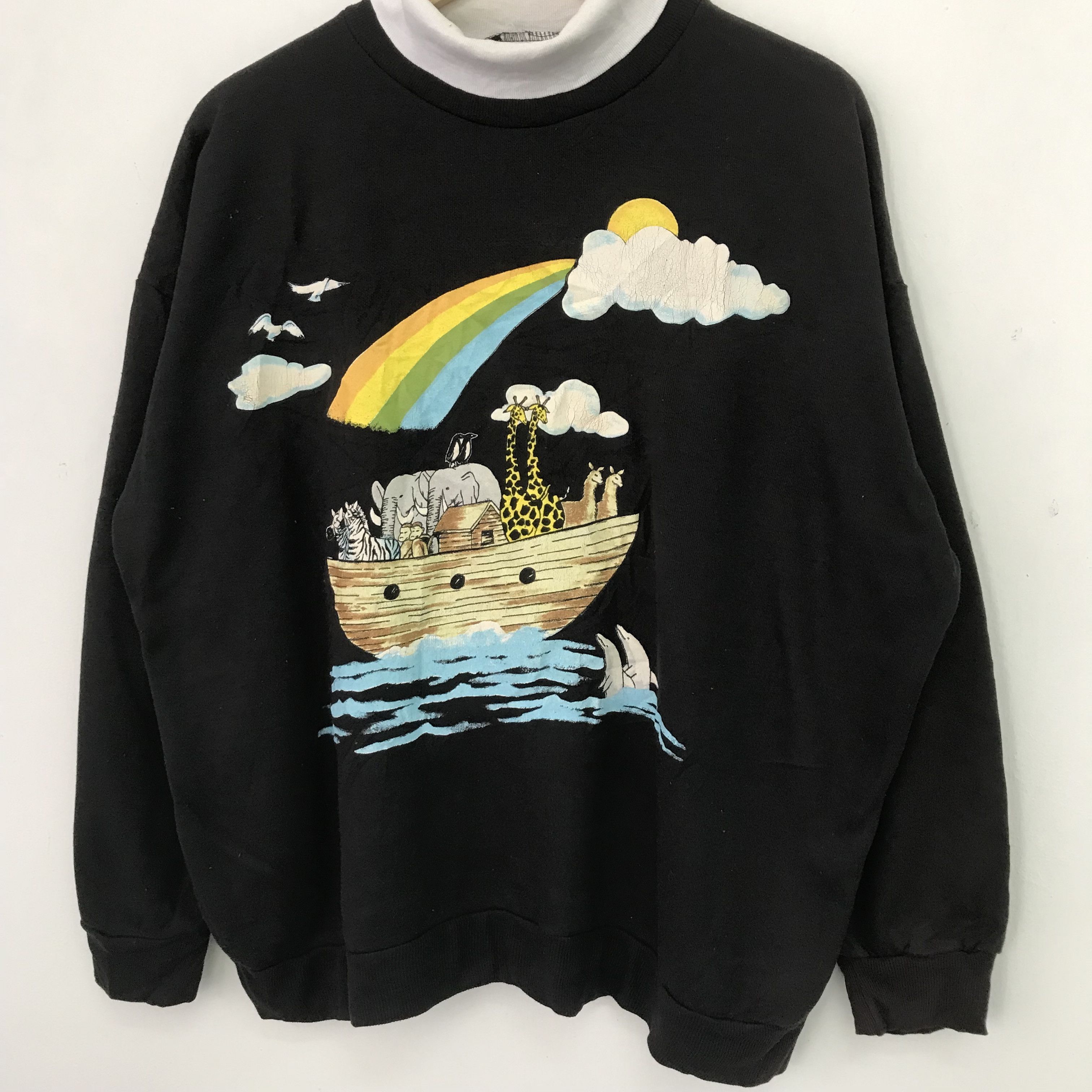 Vintage Vintage Animal Graphic Rainbows Black Sweatshirt - 485 Size US L / EU 52-54 / 3 - 3 Thumbnail