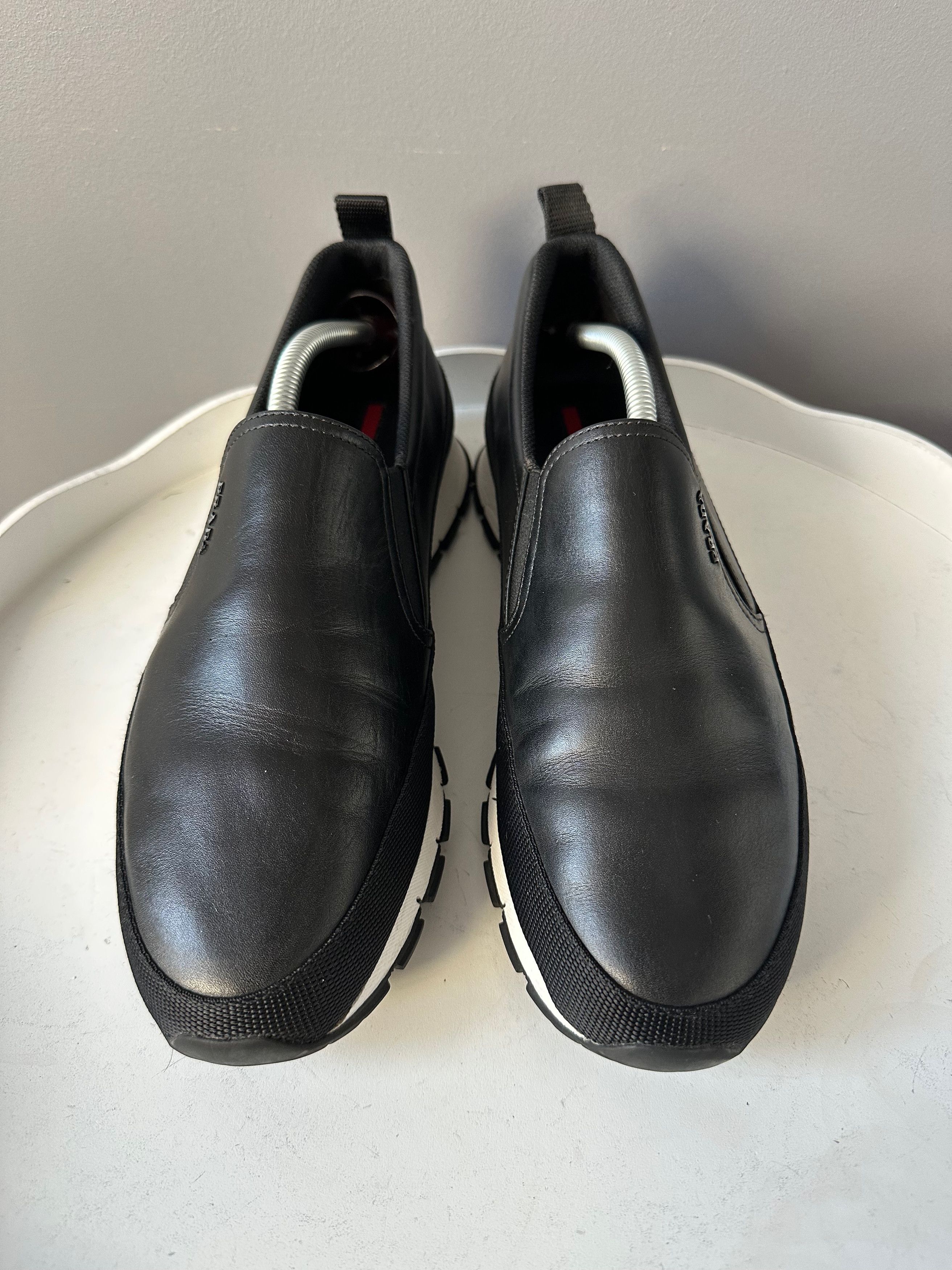 Prada Prada red tab leather slip on SNEAKERS 4D2991 black US9.5 Size US 9.5 / EU 42-43 - 3 Thumbnail