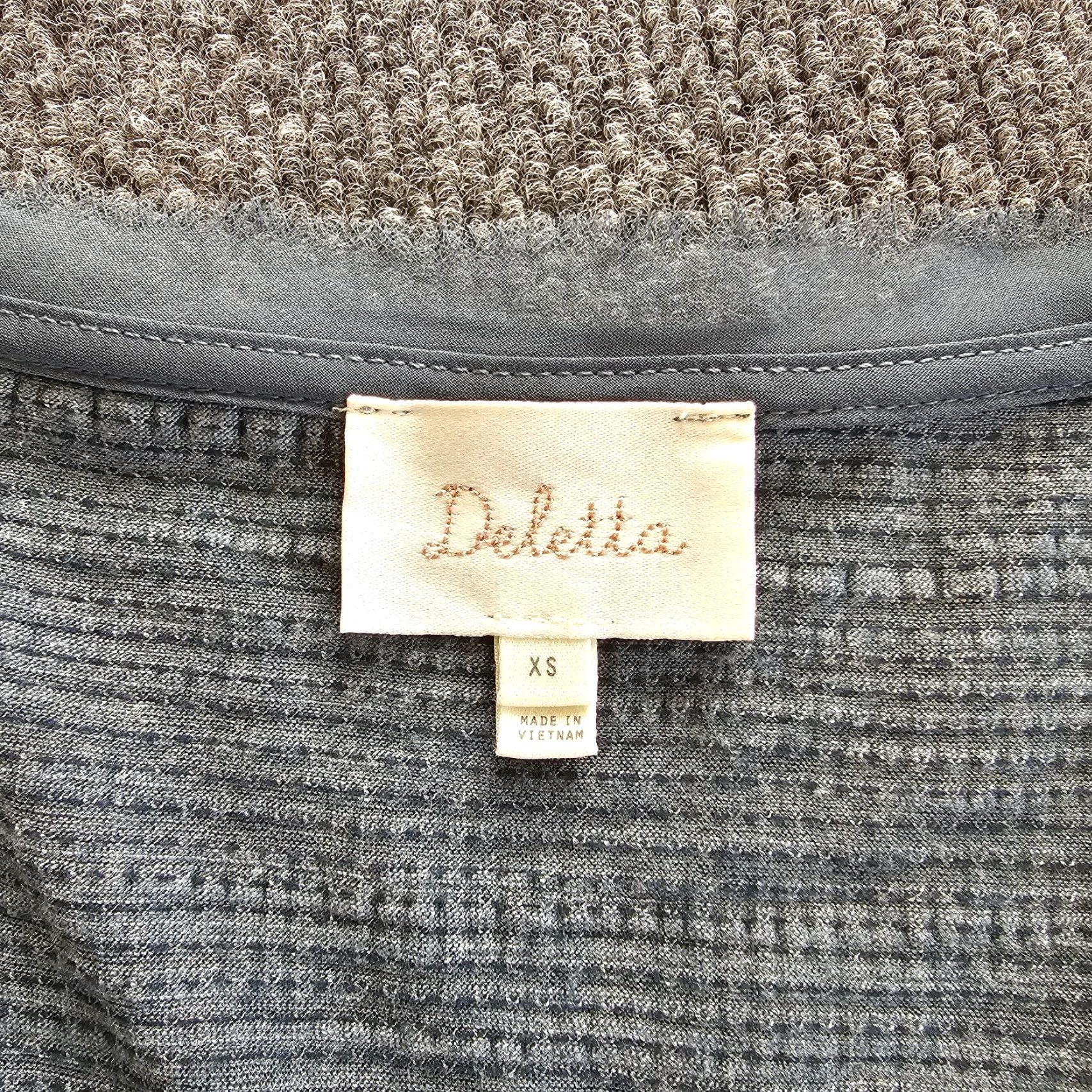 Anthropologie Deletta Anthropologie Top Shirt Womens XS Green Waffle Knit Ruffle Long Sleeve Blouse Size XS / US 0-2 / IT 36-38 - 3 Thumbnail