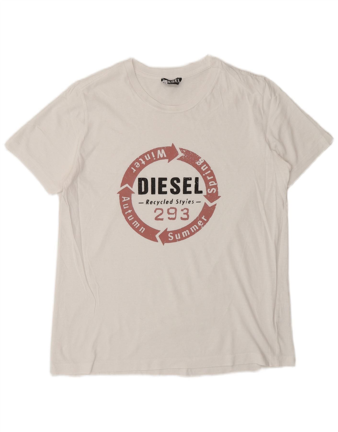 Diesel Mens Graphic T-Shirt Top Medium White Size US M / EU 48-50 / 2 - 1 Thumbnail