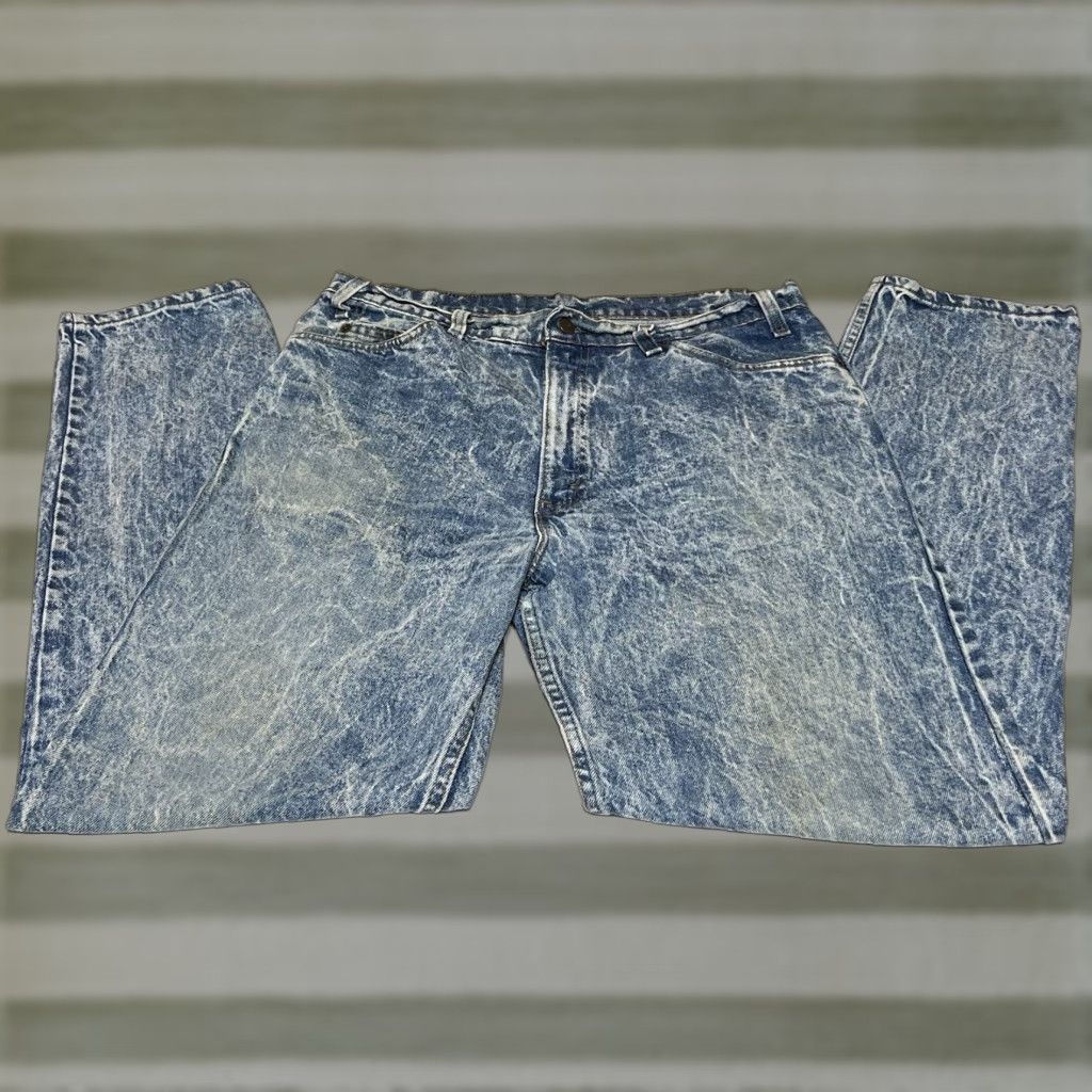 Vintage VINTAGE Levis 550 Jeans Denim 36x32 Regular 32 Inseam Acid Wash Tapered Distressed Orange Tab Missing Rock Mens Size US 36 / EU 52 - 1 Thumbnail