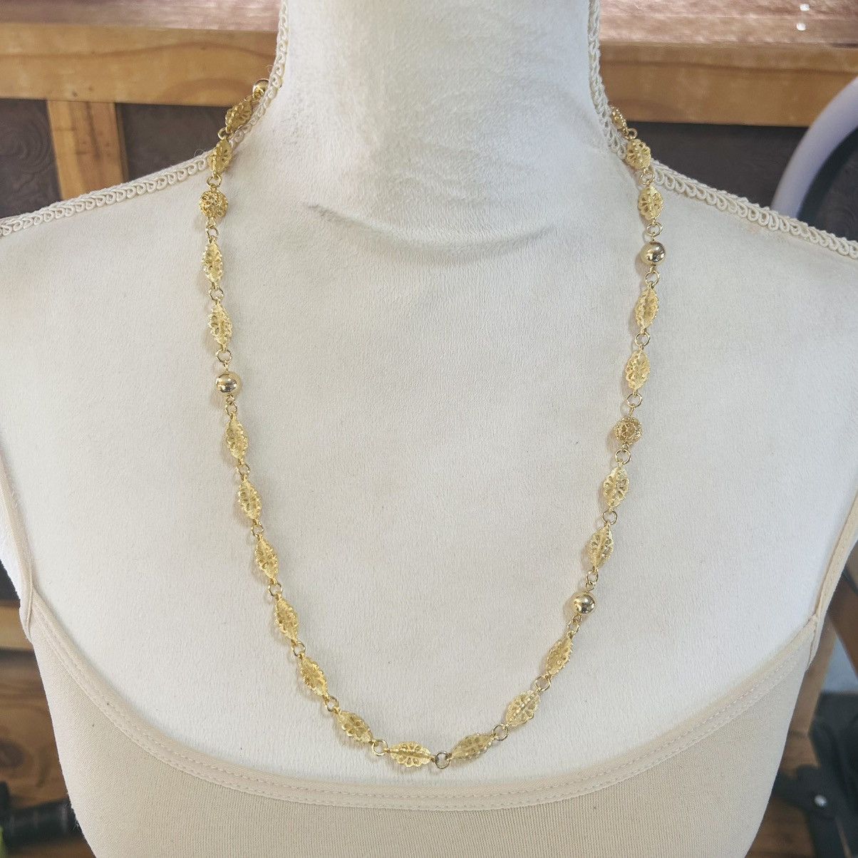 Vintage Vintage unique gold filigree link chain necklace Size ONE SIZE - 2 Thumbnail