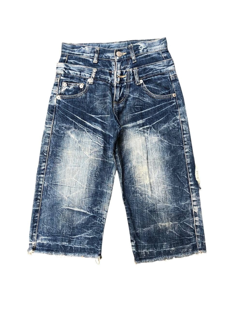 Japanese Brand Y2k Back&Forth Double Waist Wing Short Jeans Size US 28 / EU 44 - 3 Thumbnail