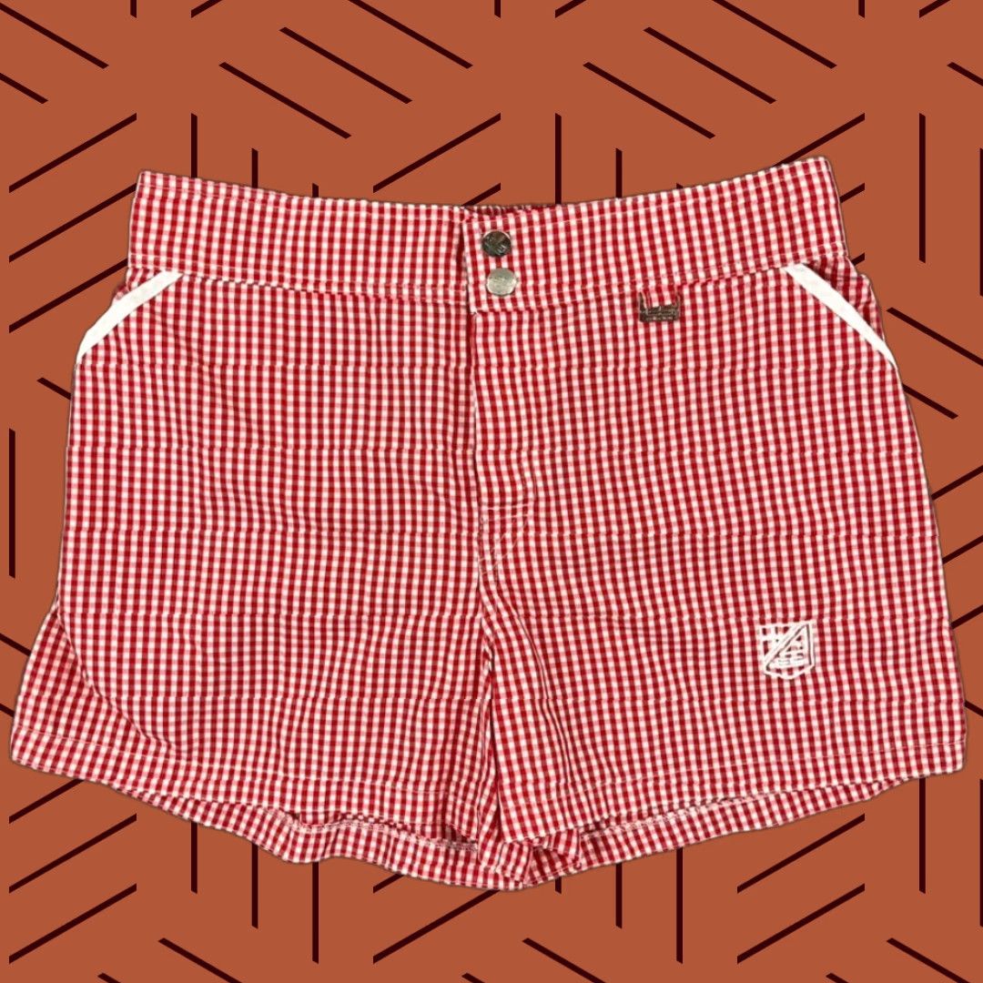 Vintage ES Collection Board Shorts Men 32/34 Trunks 2.5" Red White Check Linerless Polyester Swim Bottoms Size US 32 / EU 48 - 1 Thumbnail