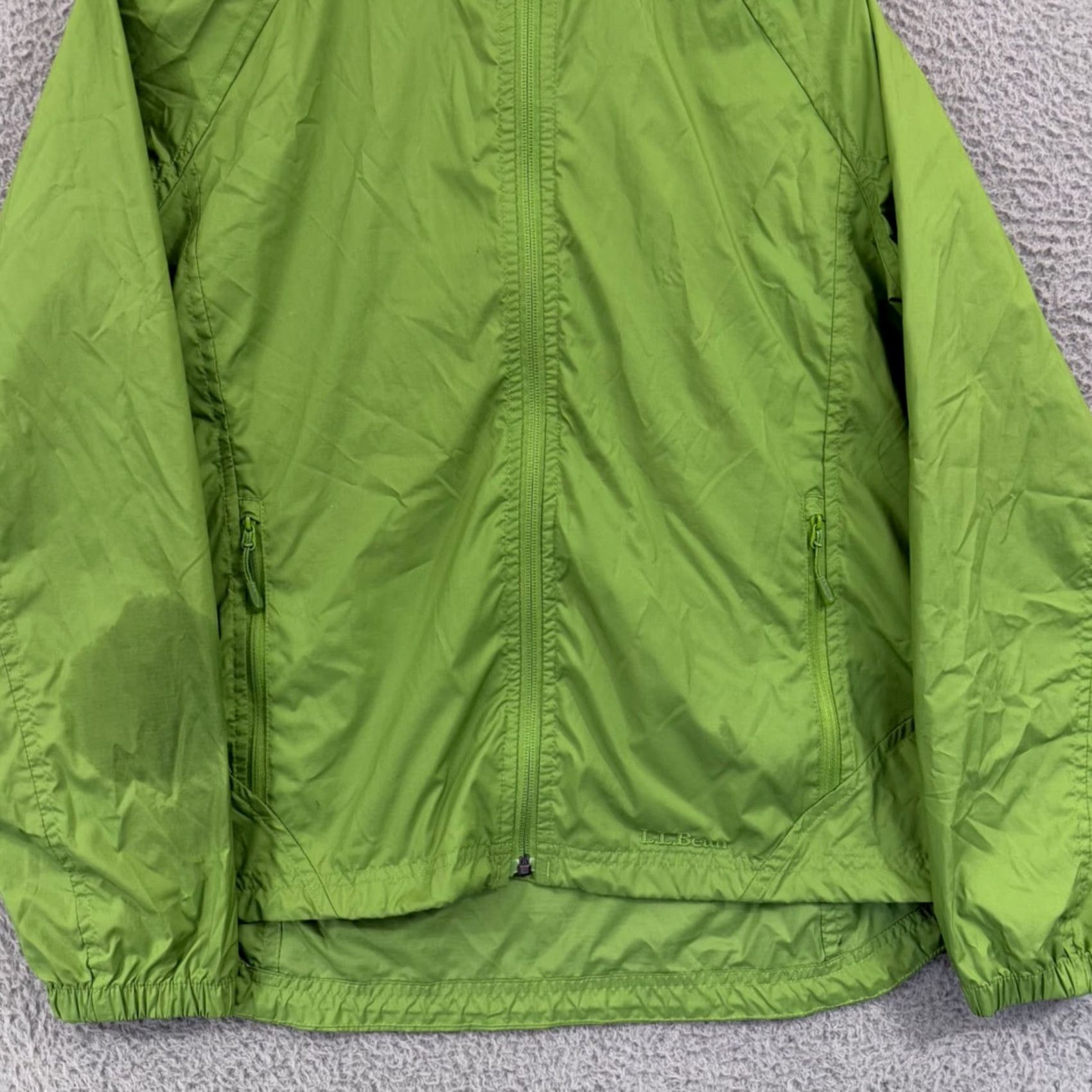 Vintage LL Bean Jacket Womens Medium Green Lightweight Hooded Windbreaker Nylon Full Zip Size M / US 6-8 / IT 42-44 - 2 Thumbnail