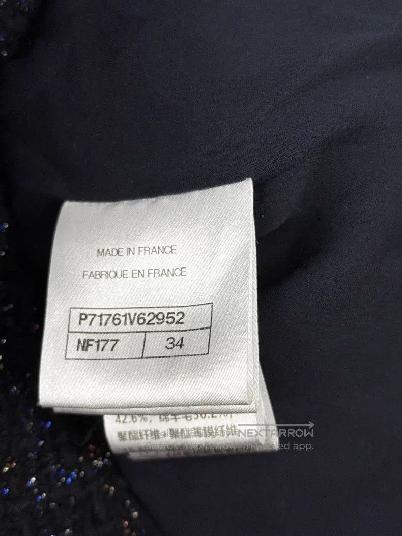 Chanel Chanel Black and blue fine glitter tweed jacket Size XXS / US 00 / IT 34 - 5 Thumbnail