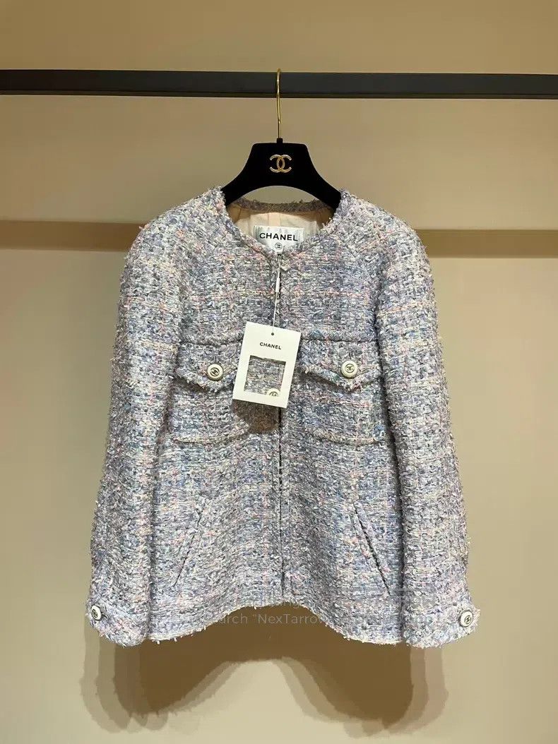Chanel Chanel Lavender purple silhouette jacket Size XXS / US 00 / IT 34 - 1 Thumbnail