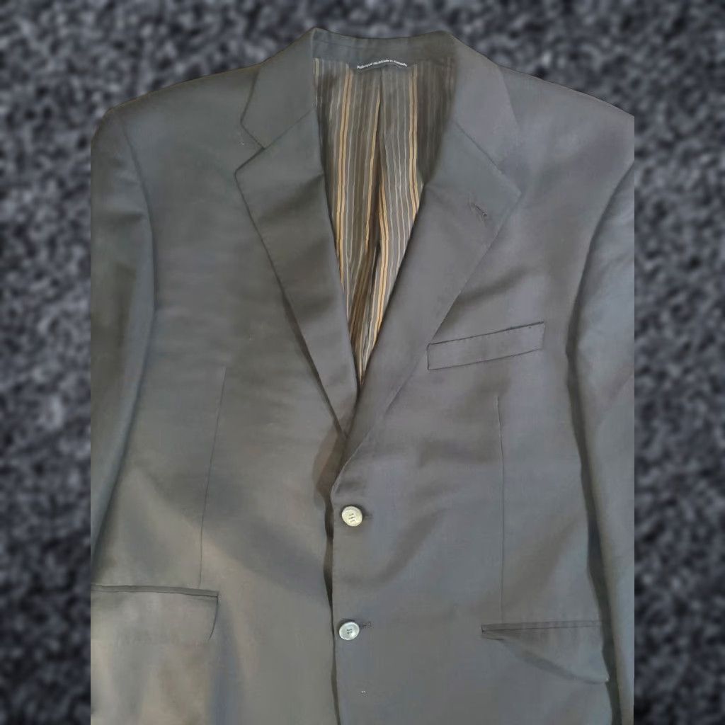 Vintage COPPLEY Signature 100% Wool Suit Coat Blazer Mens Size 44R Dark Gray/Blue Size 44R - 1 Thumbnail