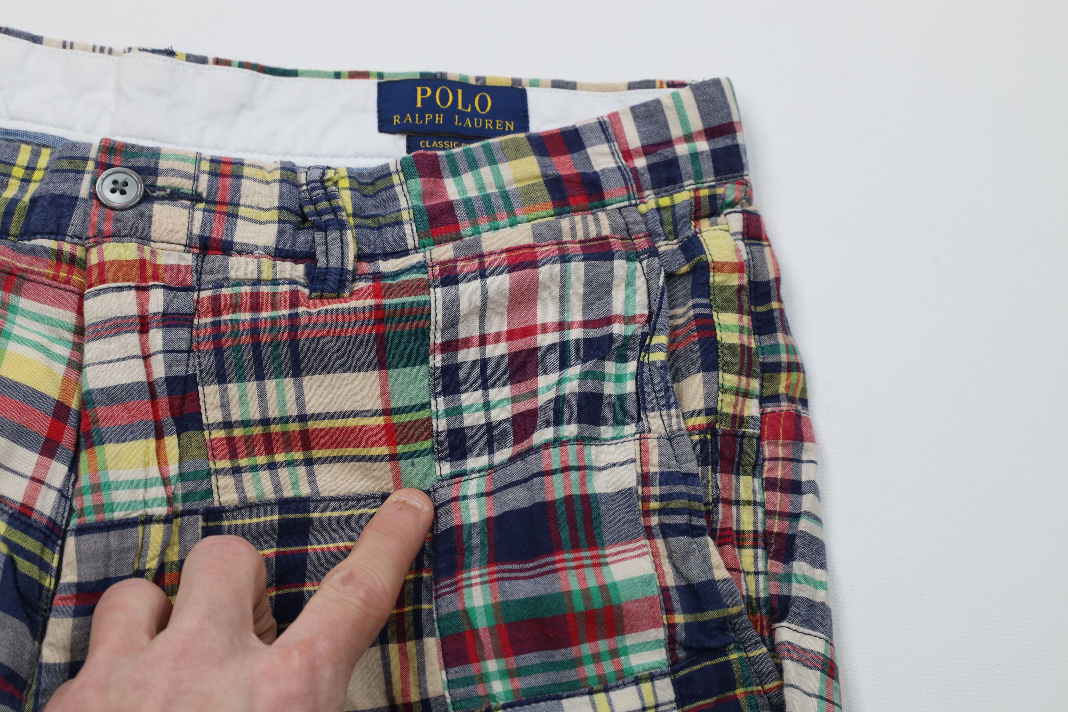 Ralph Lauren Vintage Y2K Ralph Lauren Patchwork Madras Plaid Chino Shorts Size US 32 / EU 48 - 5 Thumbnail