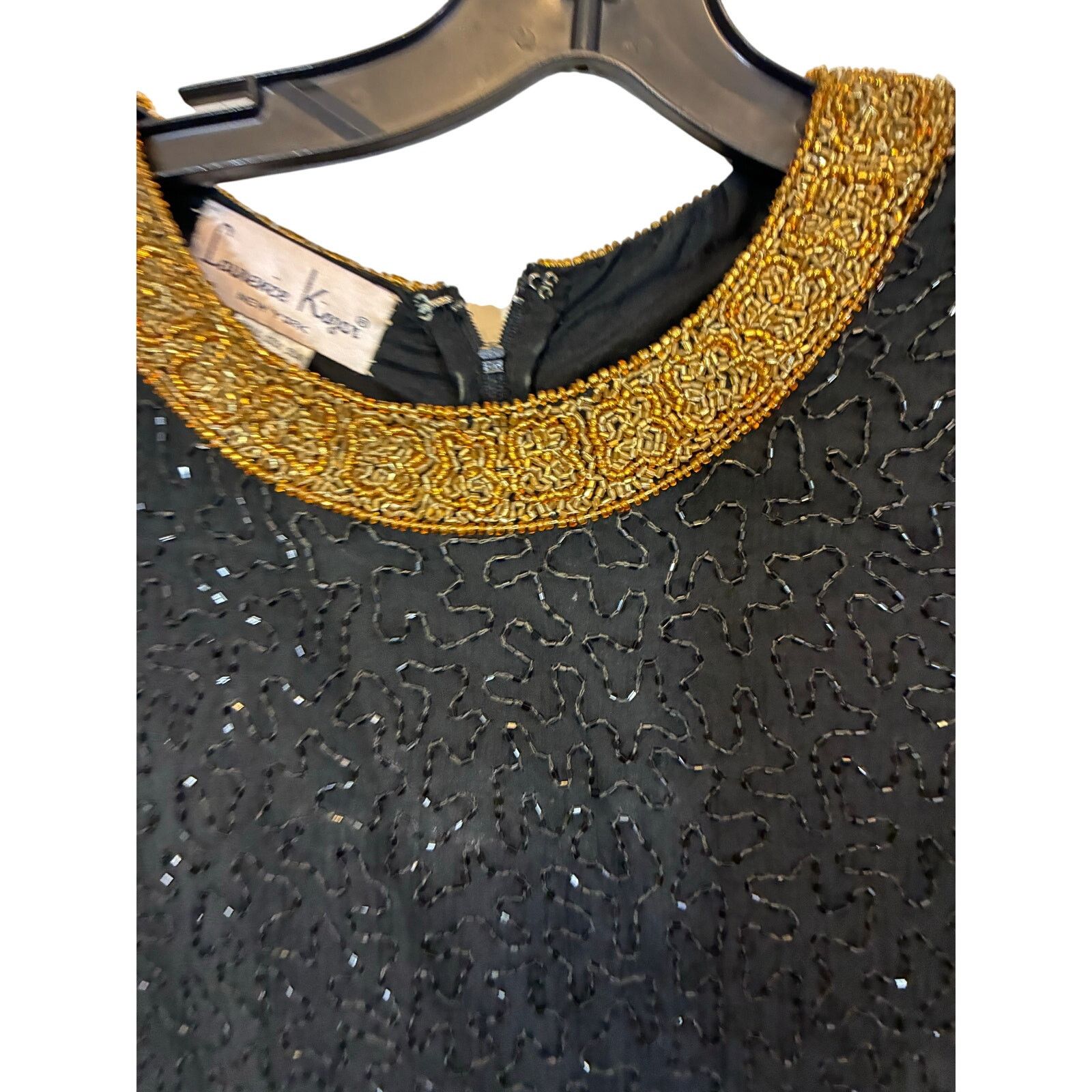 Other Laurence kazar Evening Dress 100% Silk Black Beading S Size S / US 4 / IT 40 - 3 Thumbnail