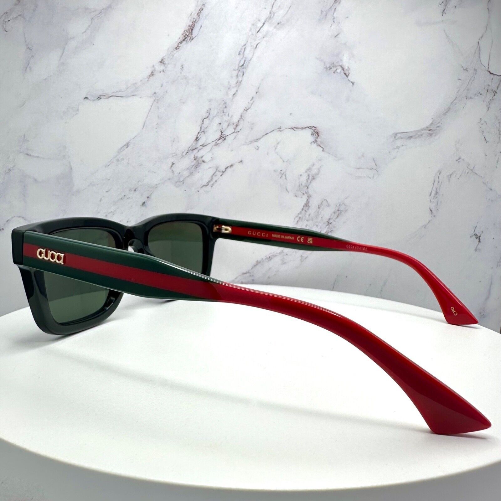 Gucci New GUCCI Sunglasses Black Gold 3D Metal Logo Square Size ONE SIZE - 20 Thumbnail