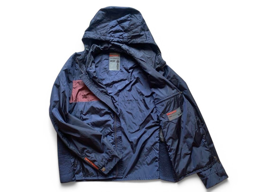Prada Prada Sport - M Nylon Leather Jacket Navy Red Light Size US M / EU 48-50 / 2 - 2 Thumbnail