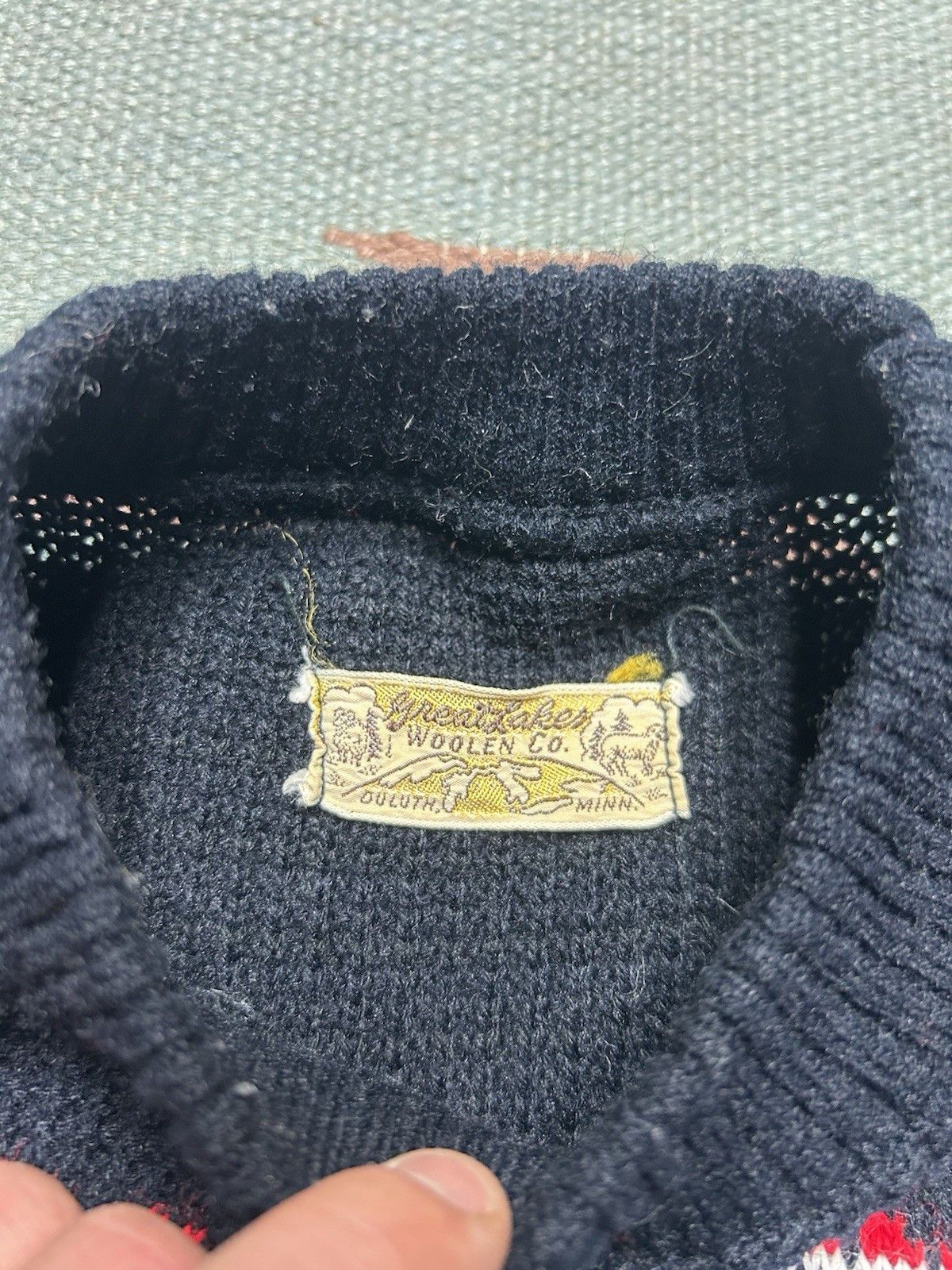 Vintage 1960s wool knit sweater Great Lakes wool Nordic snowflake M Size US M / EU 48-50 / 2 - 4 Thumbnail