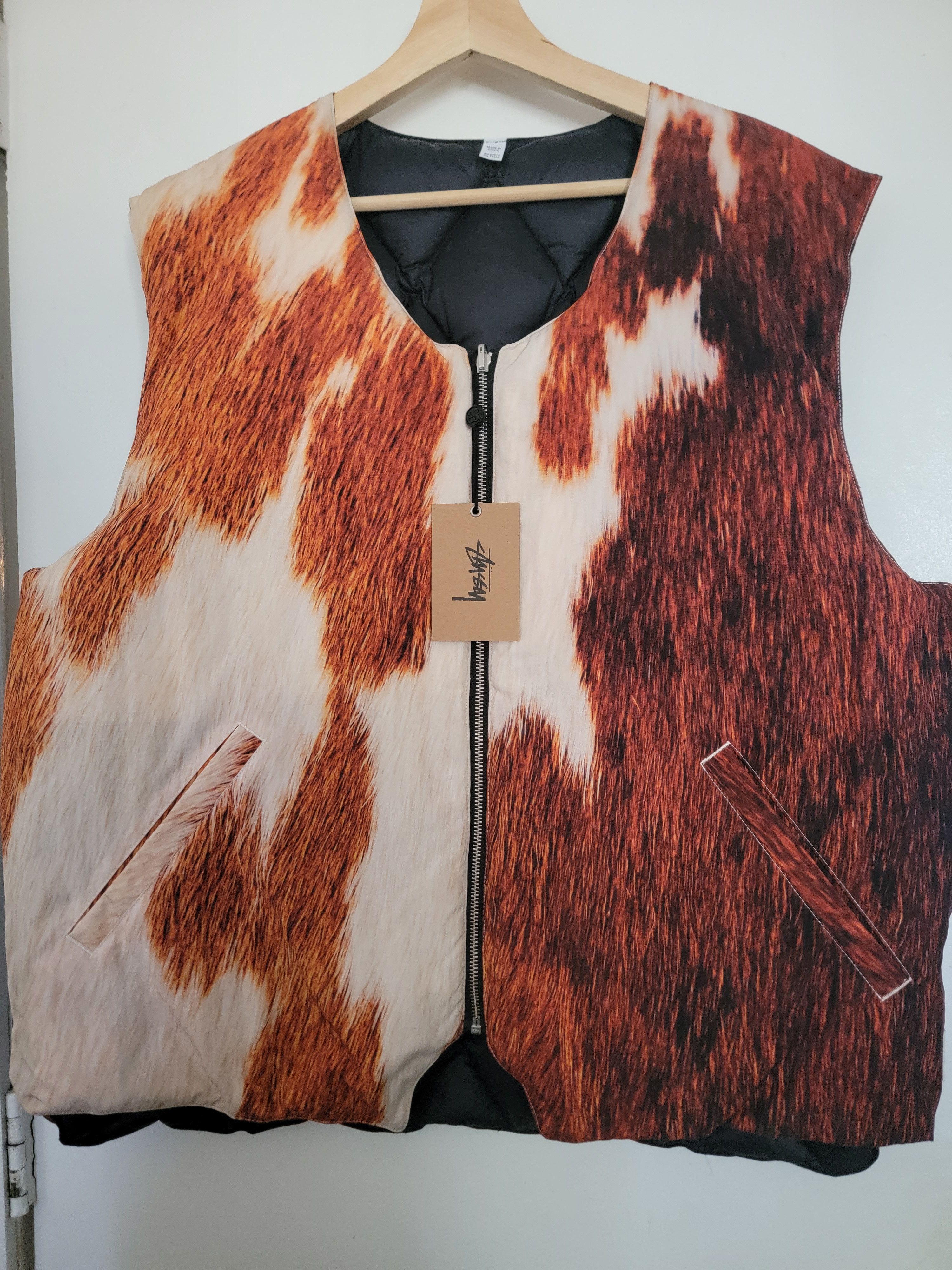 Stussy Stussy Reversible Quilted Vest 'Cowhide' Men's sz XL NEW Size US XL / EU 56 / 4 - 1 Thumbnail
