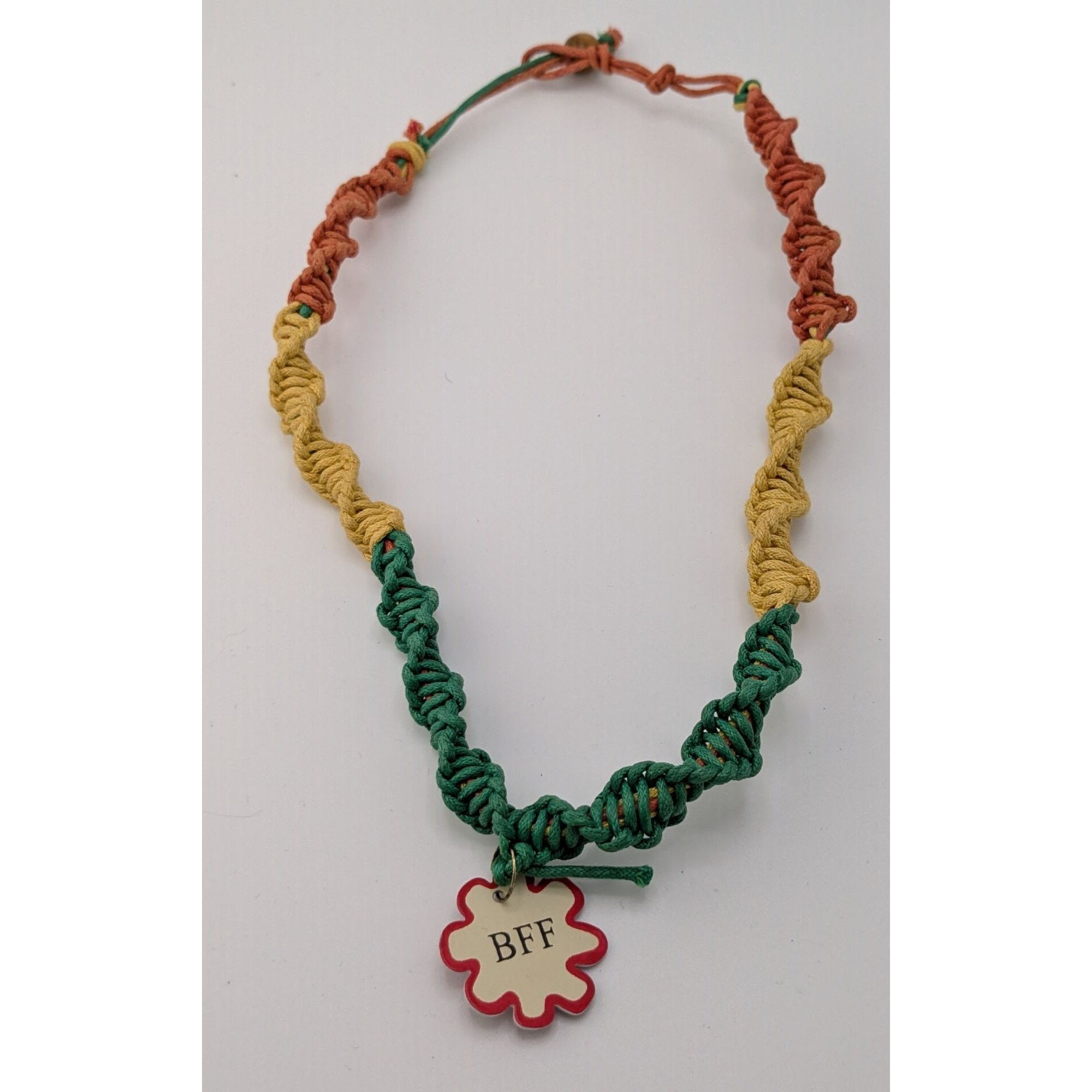 Handmade Handmade BFF Multicolor Macrame Necklace With Flower Charm Size ONE SIZE - 7 Thumbnail
