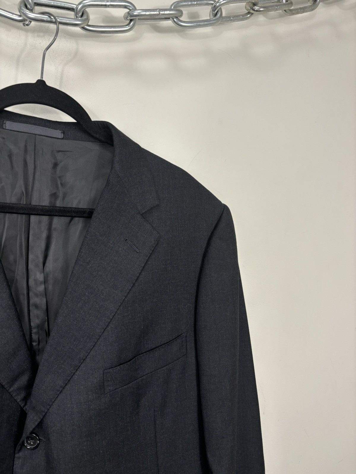 Ermenegildo Zegna Ermenegildo Zegna Men’s Dark Gray Formal Wool Blazer Jacket Size 50L - 7 Thumbnail