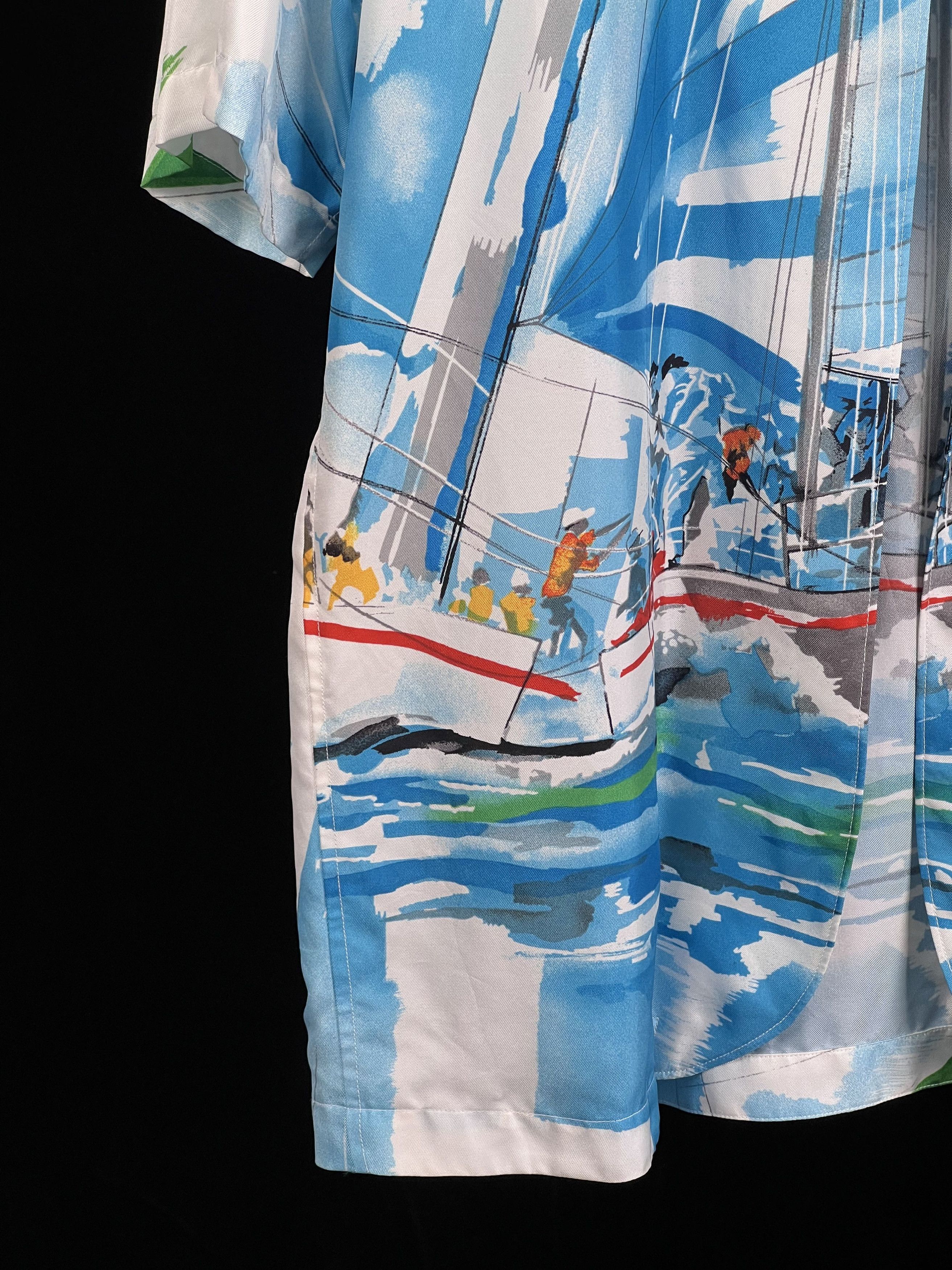 Brand New Silk Cabana Shirt Regatta Sample Novelty Pattern