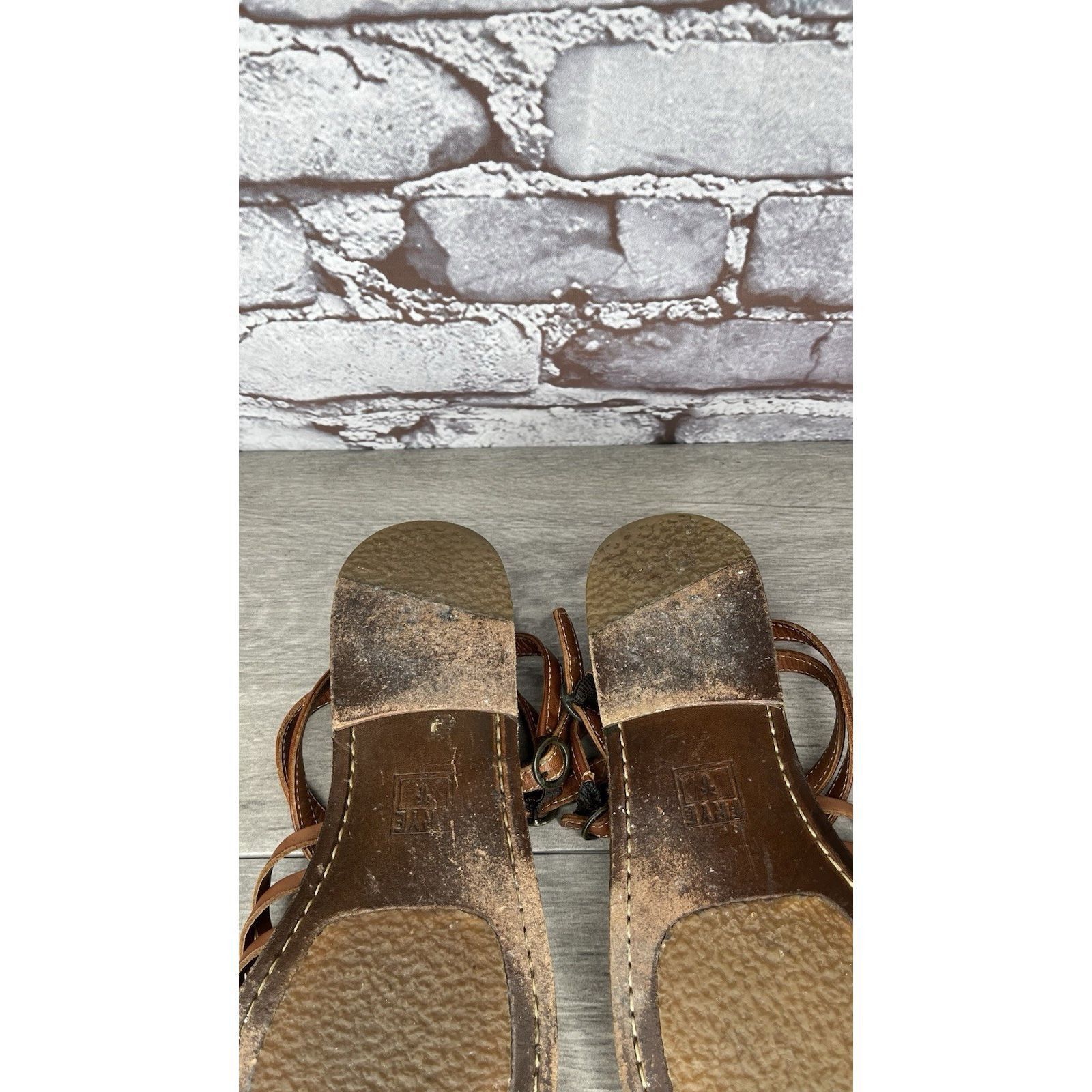 Frye Frye Kayla Brown Leather Huarache Woven Flats Sandals Women’ Size US 8.5 / IT 38.5 - 7 Thumbnail