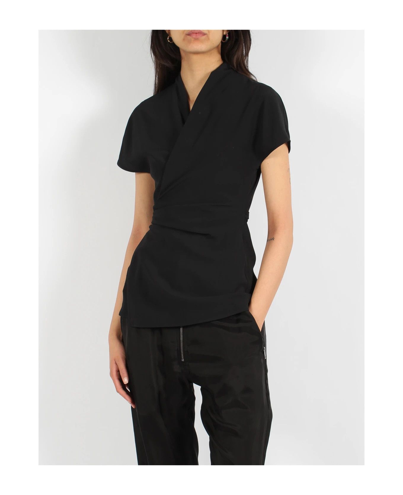 Rick Owens o1y0126 Blouse in Black Size M / US 6-8 / IT 42-44 - 2 Thumbnail