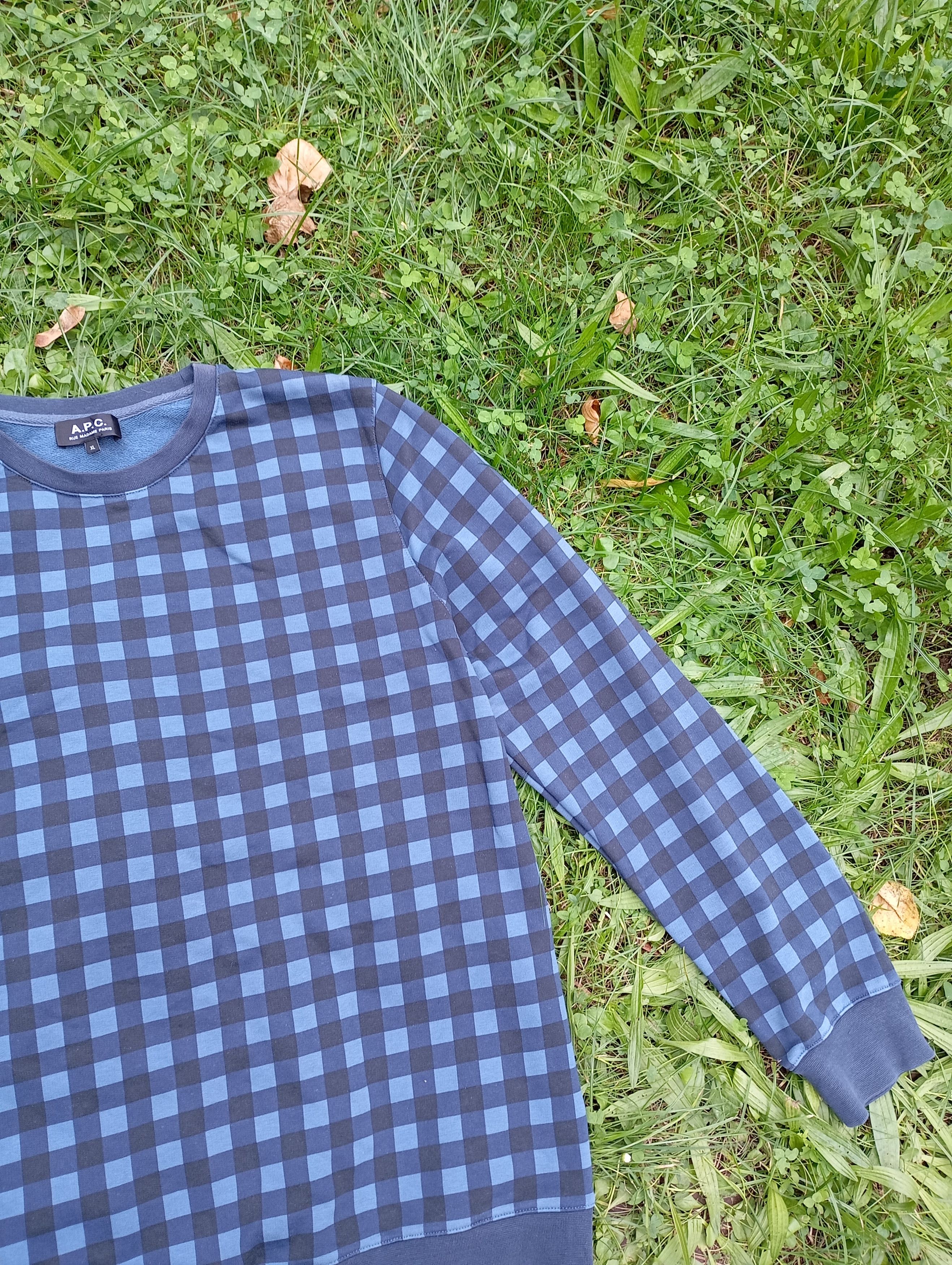 A.P.C. × Designer Vintage Y2K A.P.C checked Sweatshirt Size US XL / EU 56 / 4 - 2 Thumbnail