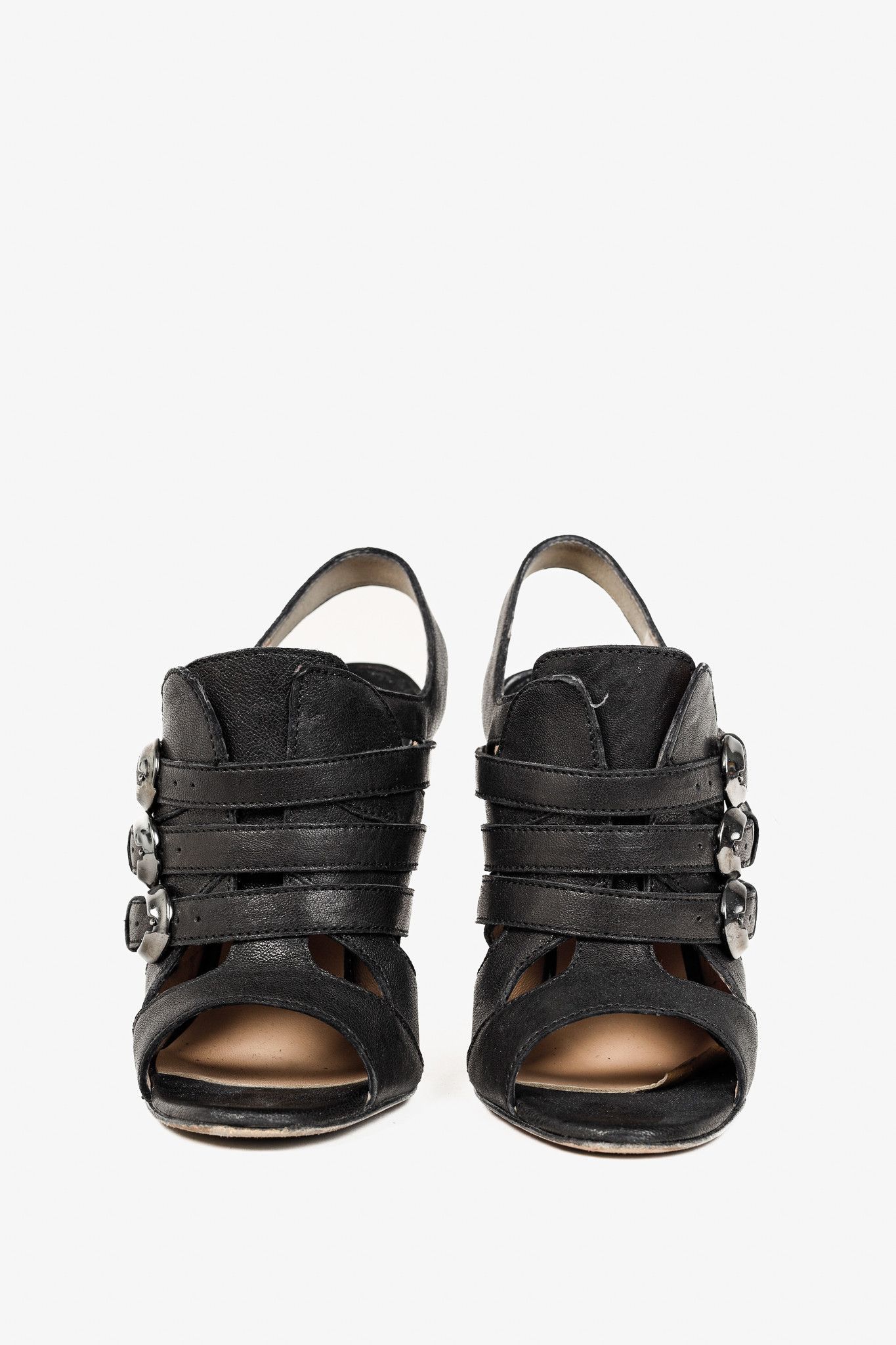 Manolo Blahnik Manolo Blahnik Black Leather Buckled Gladiator Sandals Size US 8.5 / IT 38.5 - 2 Thumbnail