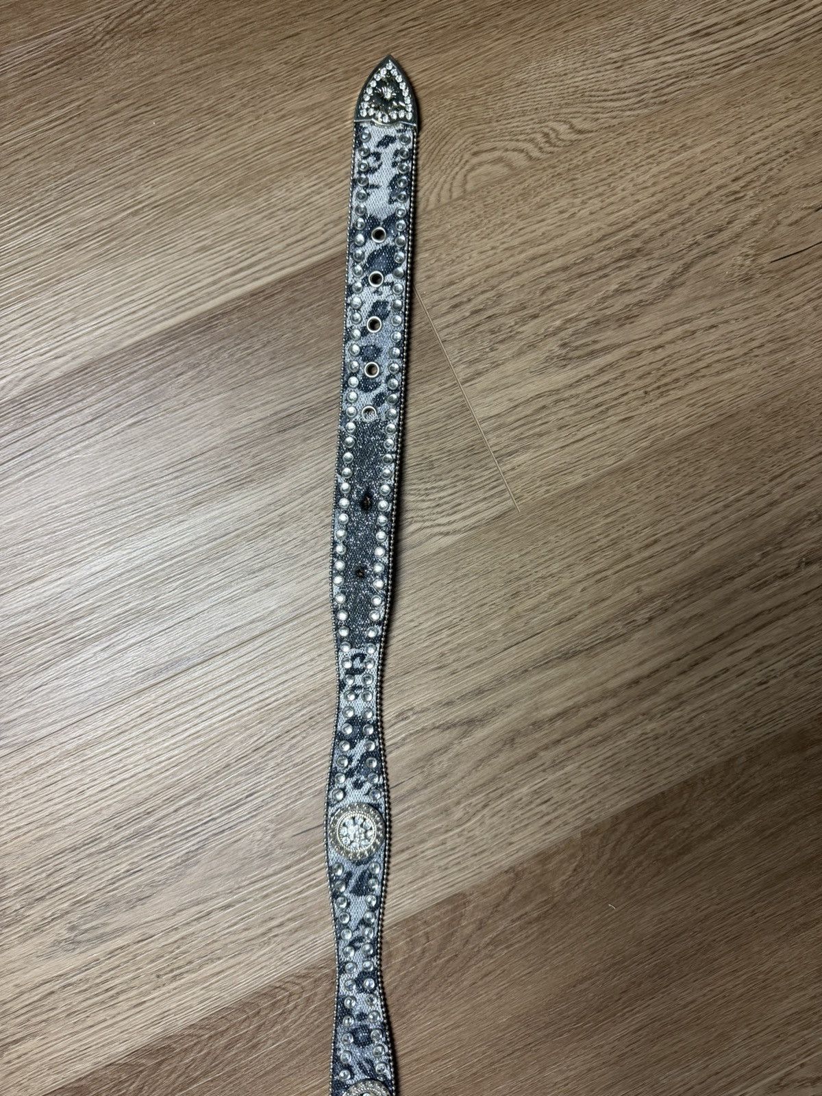 Other Blazin Roxx Grey Leopard Print Belt Conchos And Rhinestones Size ONE SIZE - 4 Thumbnail