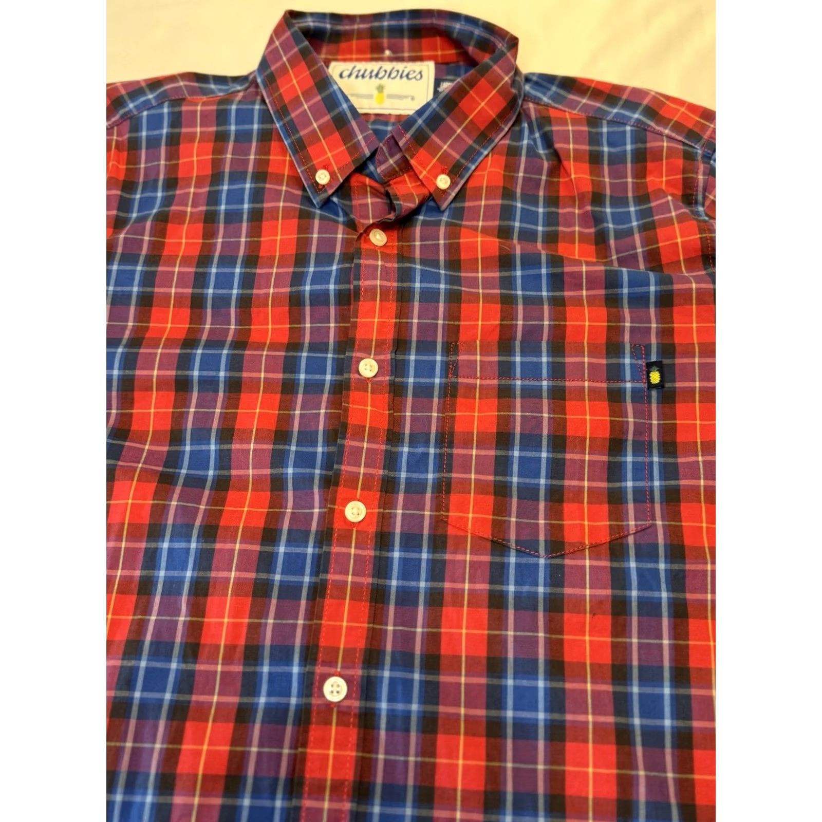 Chubbies Chubbies Plaid Checkered Button Front Flannel Shirt Mens Large Red Blue Size US L / EU 52-54 / 3 - 2 Thumbnail