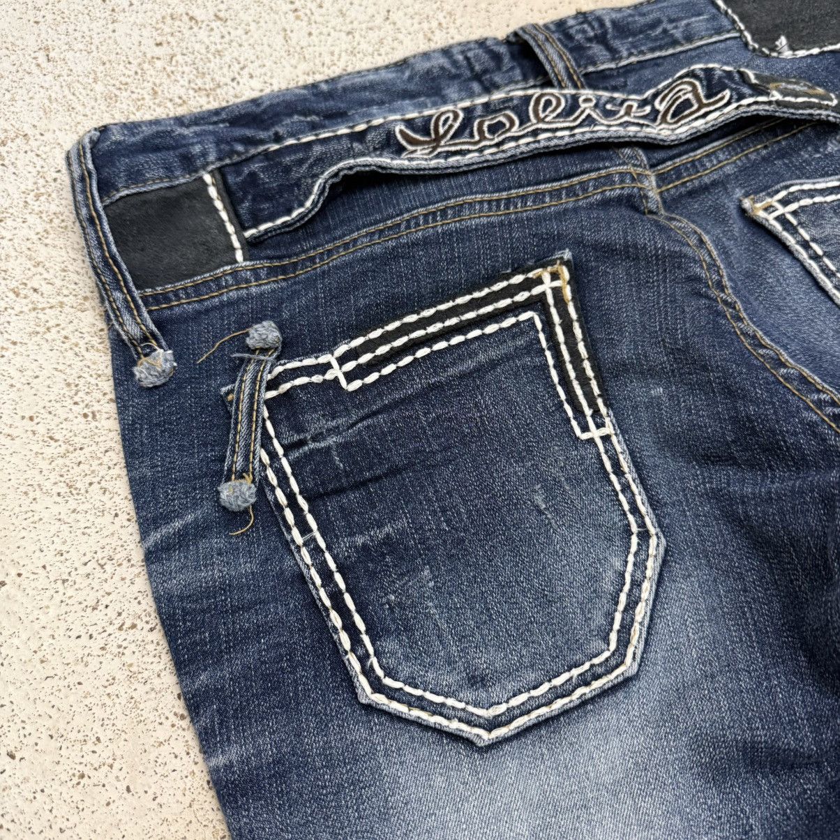 Japanese Brand Lolita Slim Fit Whisker Distressed Stretch Denim Pants Size 27" / US 4 / IT 40 - 13 Thumbnail