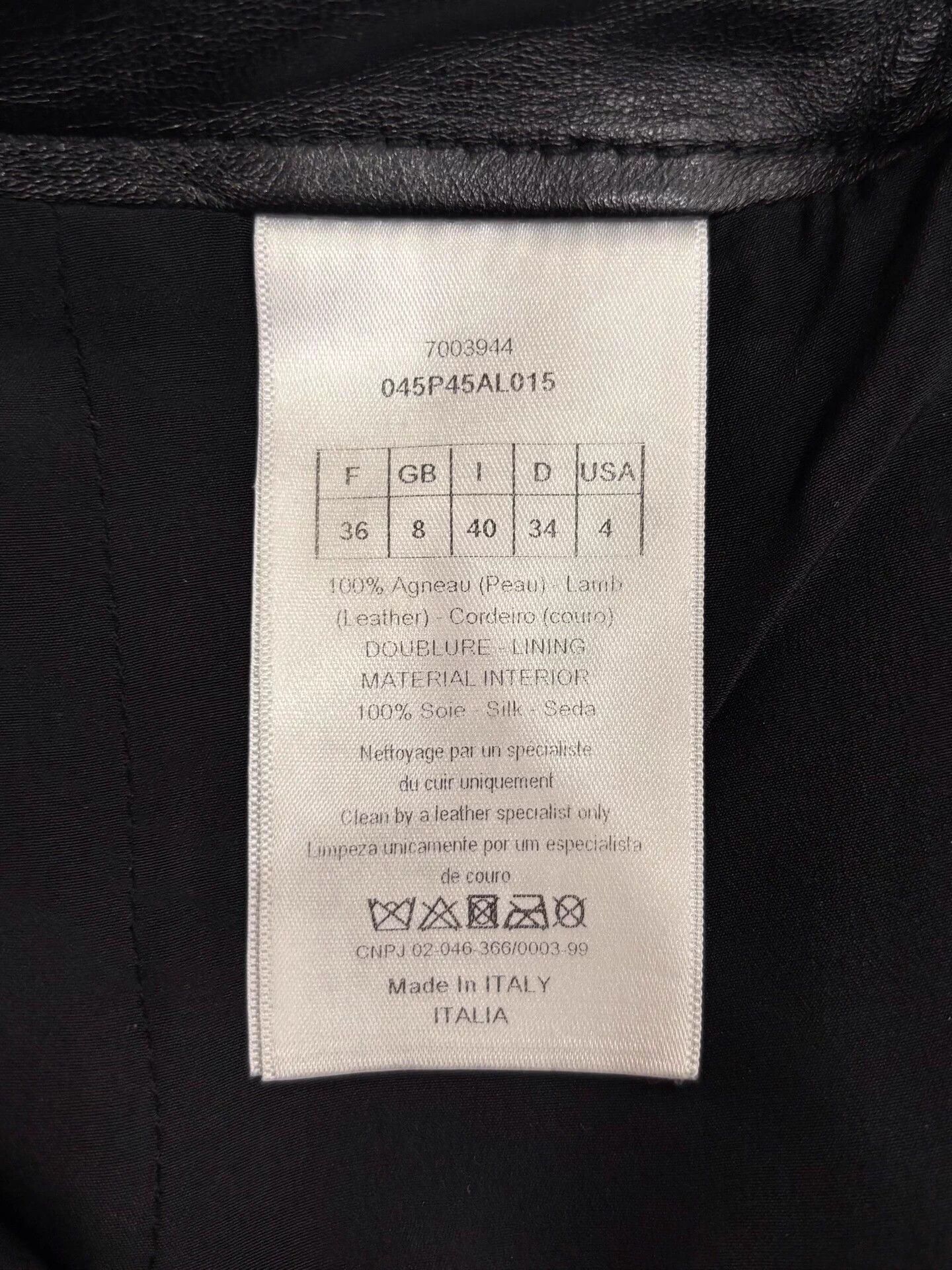 Dior Dior gold CD buckle women's black leather skirt Size 26" / US 2 / IT 38 - 6 Thumbnail