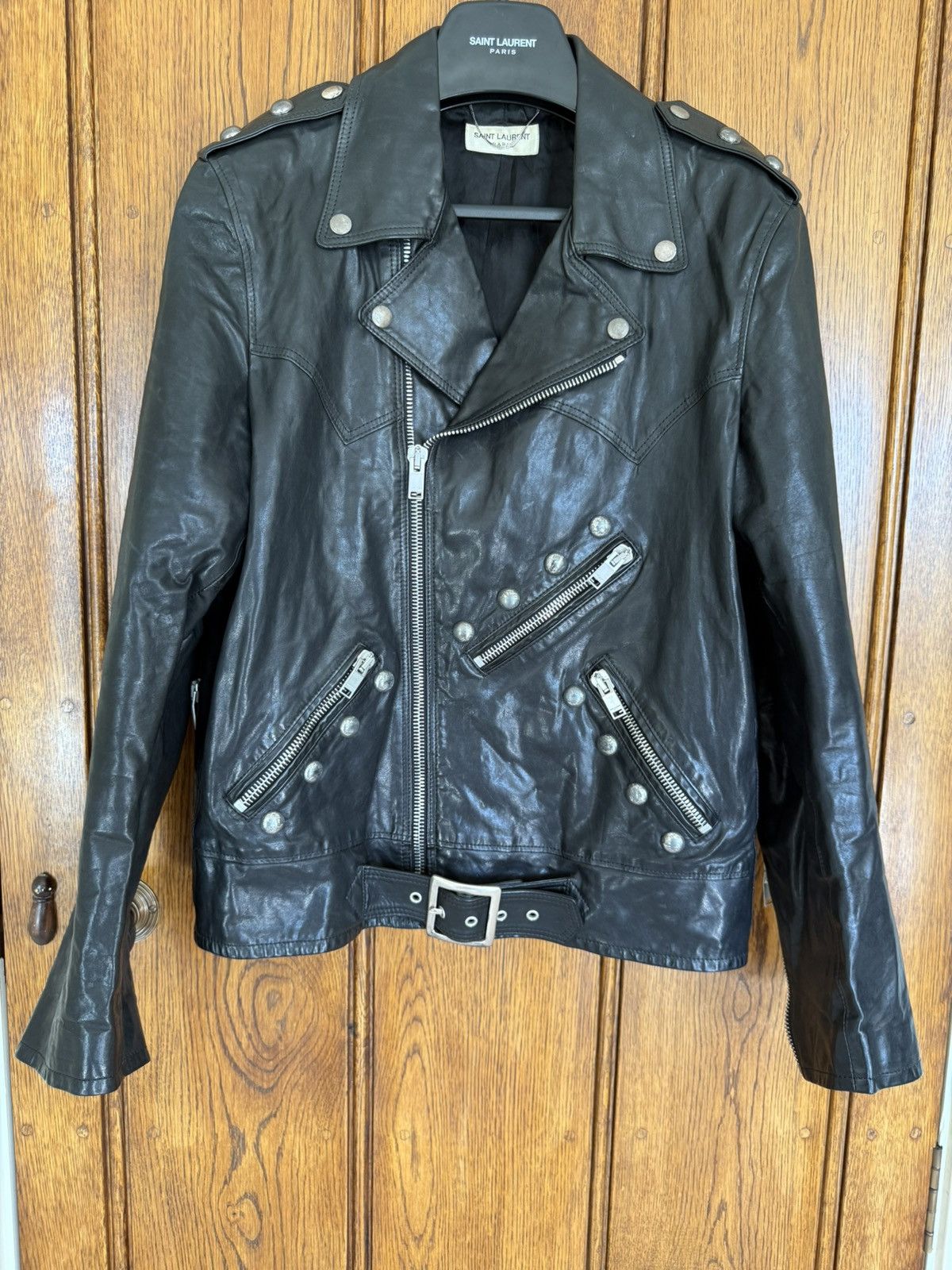 Saint Laurent Paris SS15 Holy Grail Saint Laurent studded leather biker jacket Size US M / EU 48-50 / 2 - 3 Thumbnail