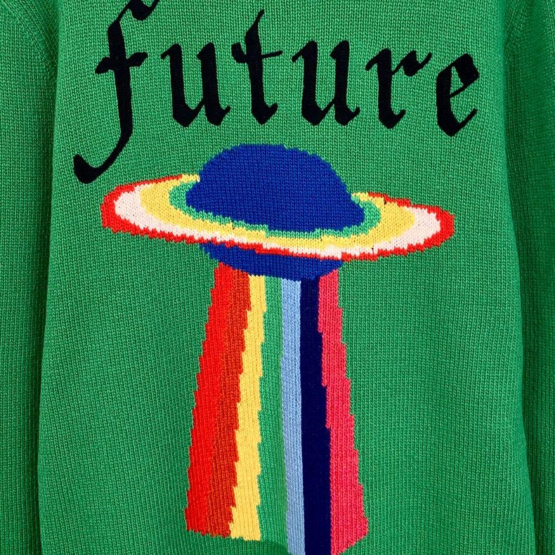 Gucci Gucci Green letter planet inlaid wool round-neck long-sleev Size US S / EU 44-46 / 1 - 4 Thumbnail