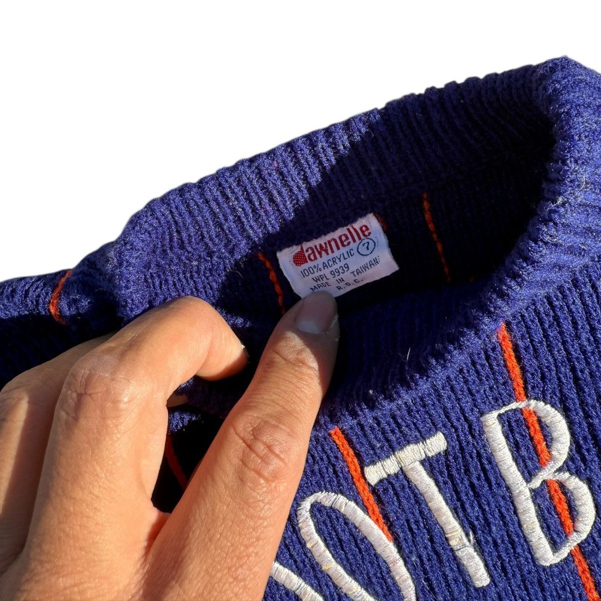 Vintage Vintage Kid 70s 80s Football 21 Knit Sweater Dawnelle Taiwan Size US XXS / EU 40 - 3 Thumbnail