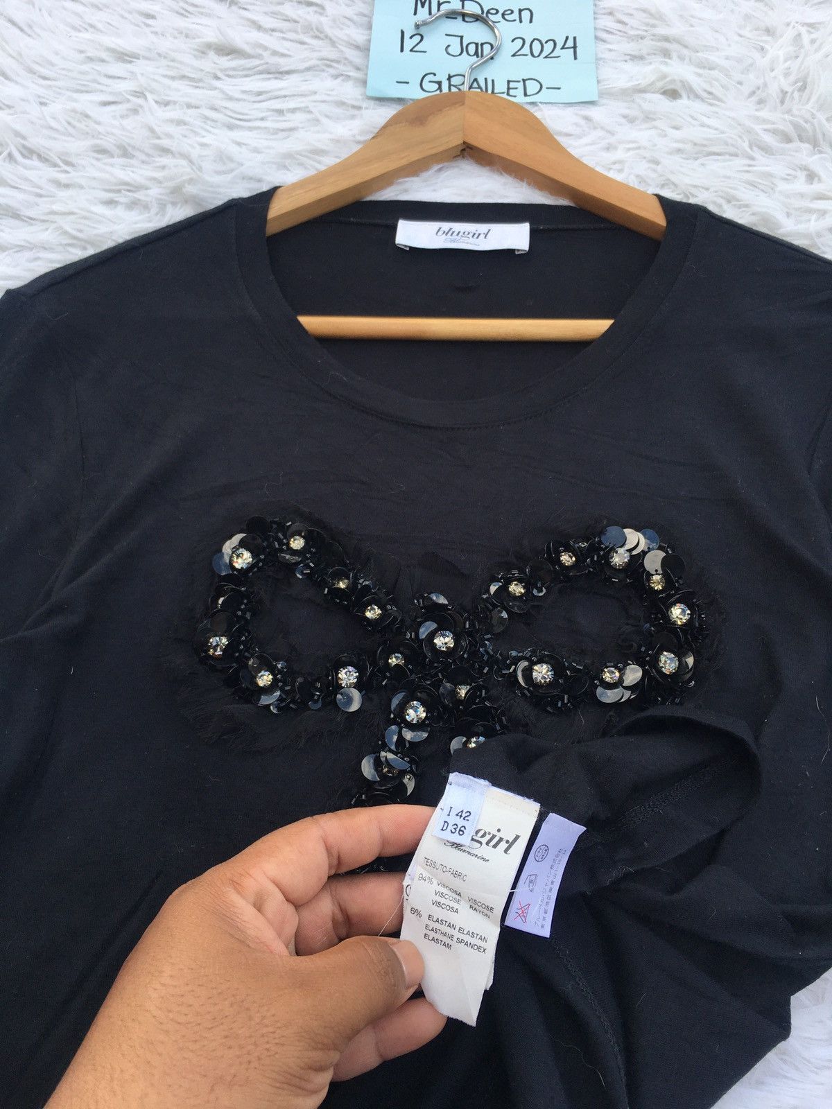 Blumarine Rare Blugirl Blumarine Ribbon Beads Embellishments Shirt Size S / US 4 / IT 40 - 11 Thumbnail