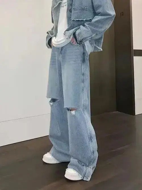 Japanese Brand × Jean Blue Ankle Ripped Baggy Denim Jeans Size US 30 / EU 46 - 2 Thumbnail