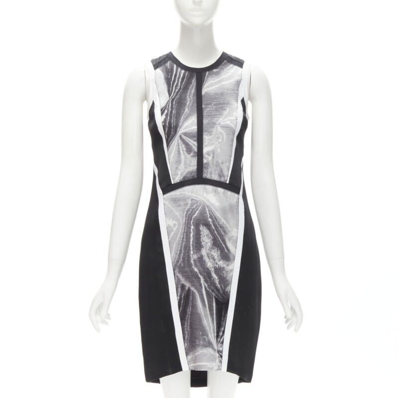 Helmut Lang HELMUT LANG black white abstract print paneled dress US0 XS Size XS / US 0-2 / IT 36-38 - 1 Thumbnail